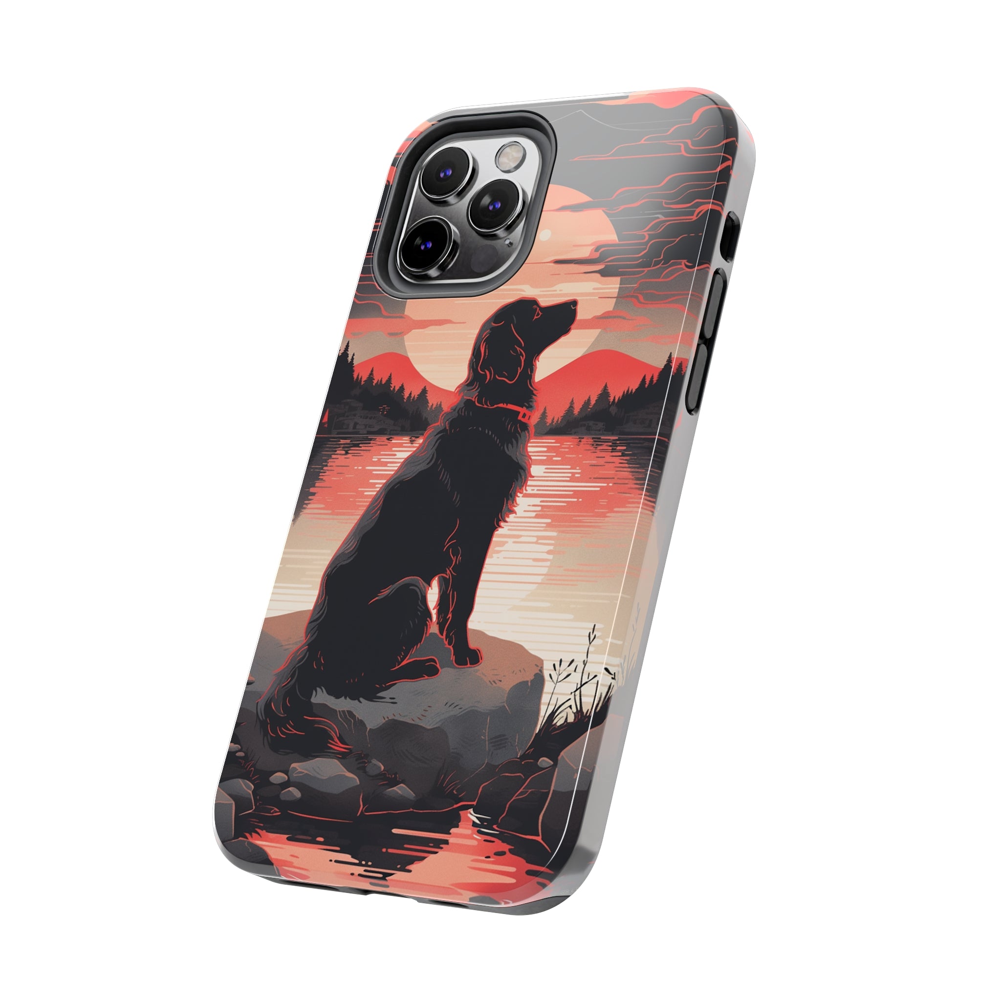 Golden Retriever Love - Dark Mode: Impact-Resistant iPhone Case