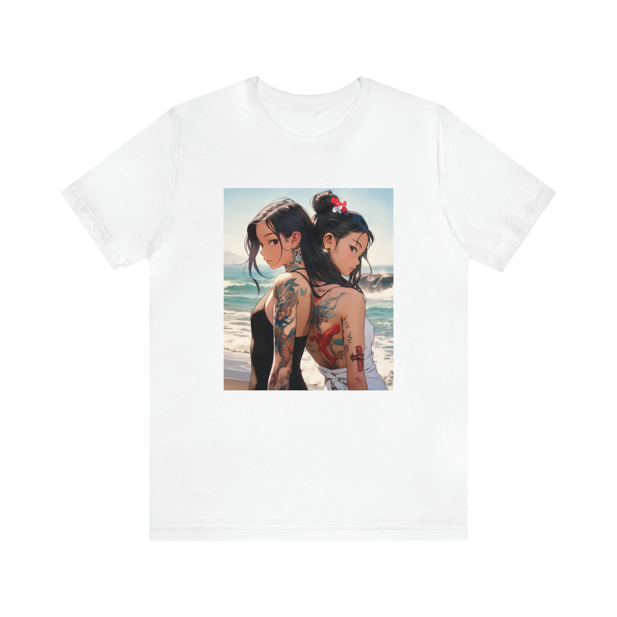 Seoul Beach Vibes Bikini Tattoos Girl Friends Short Sleeve Tee