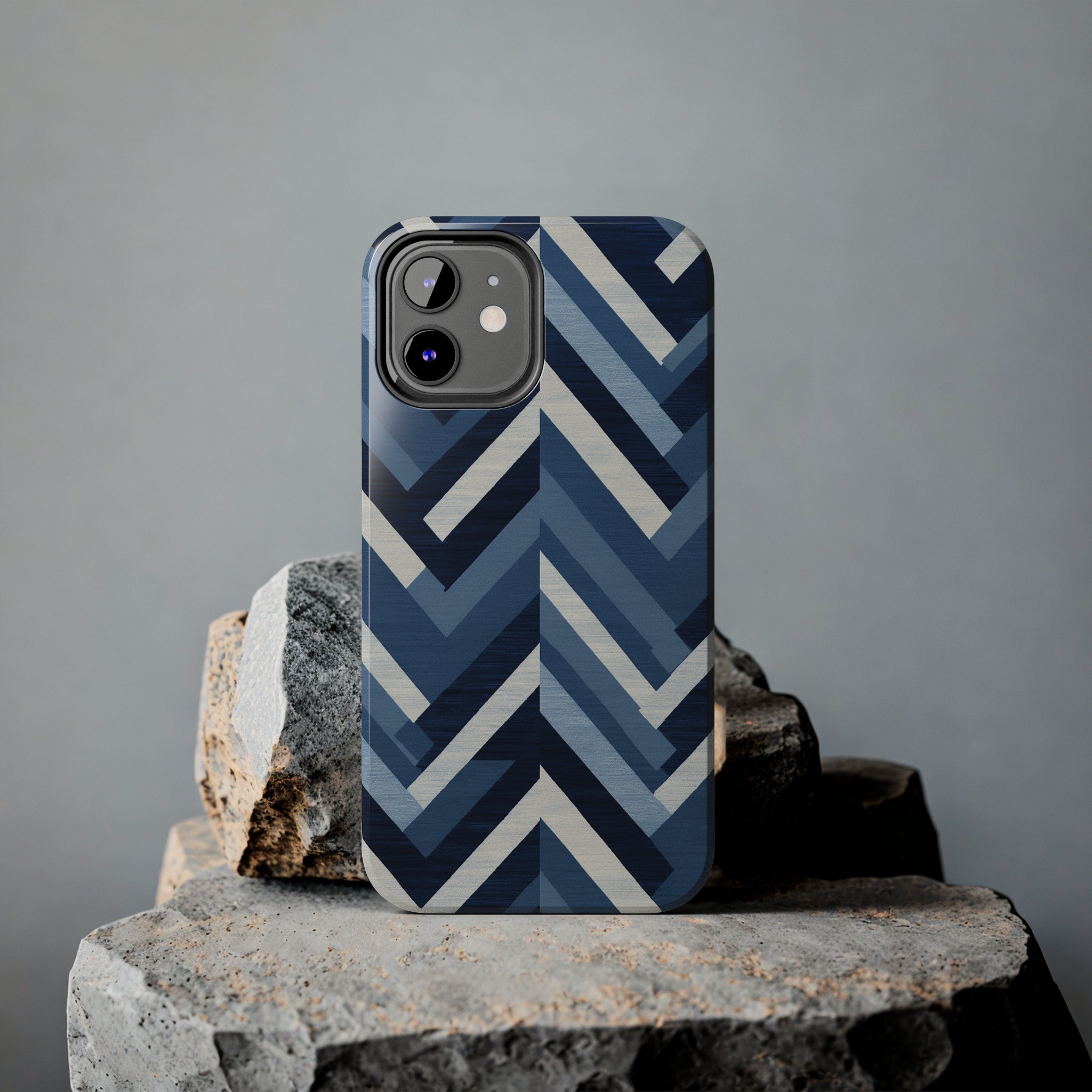 Azure Mosaic: Impact-Resistant iPhone Case