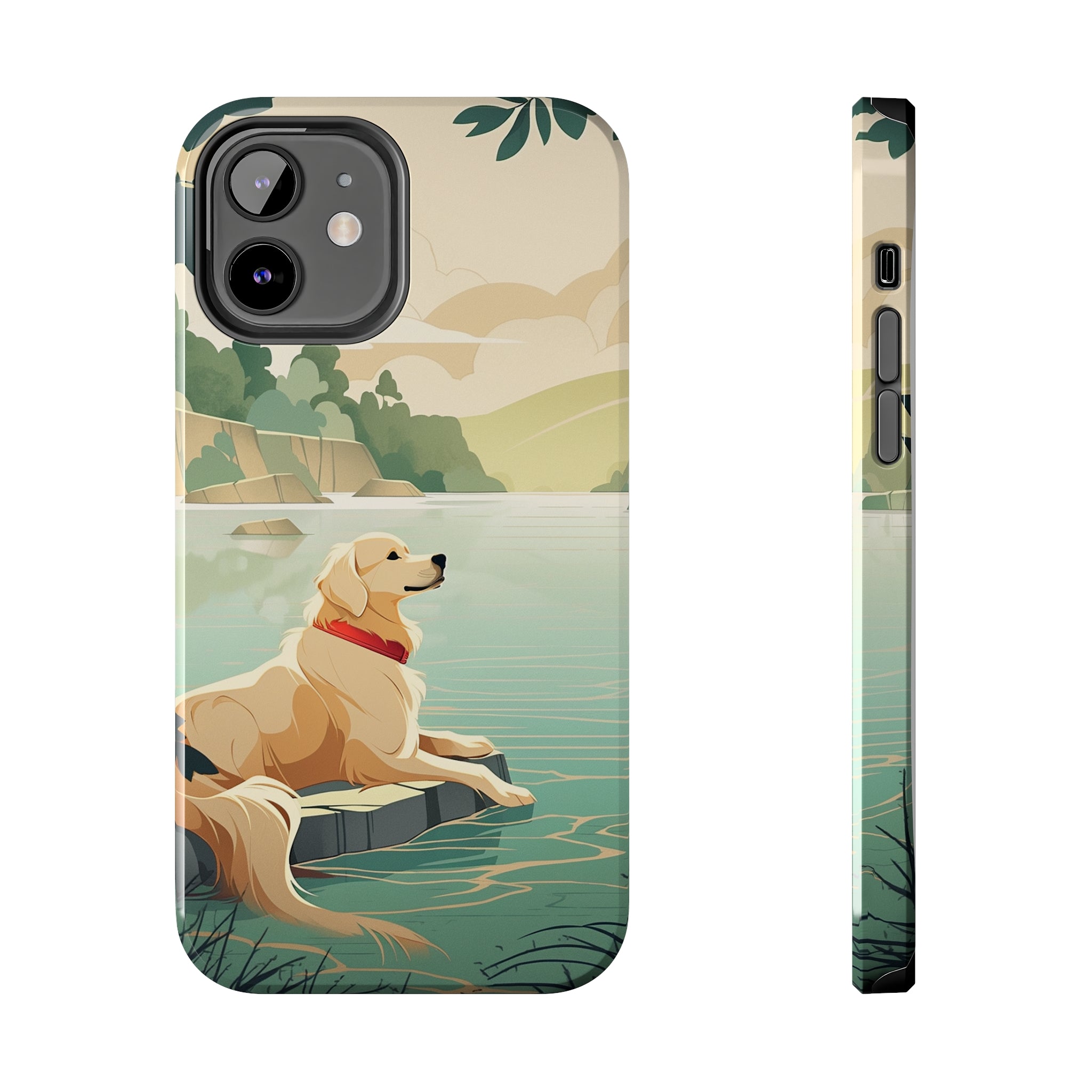 Golden Retriever Love: Impact-Resistant iPhone Case