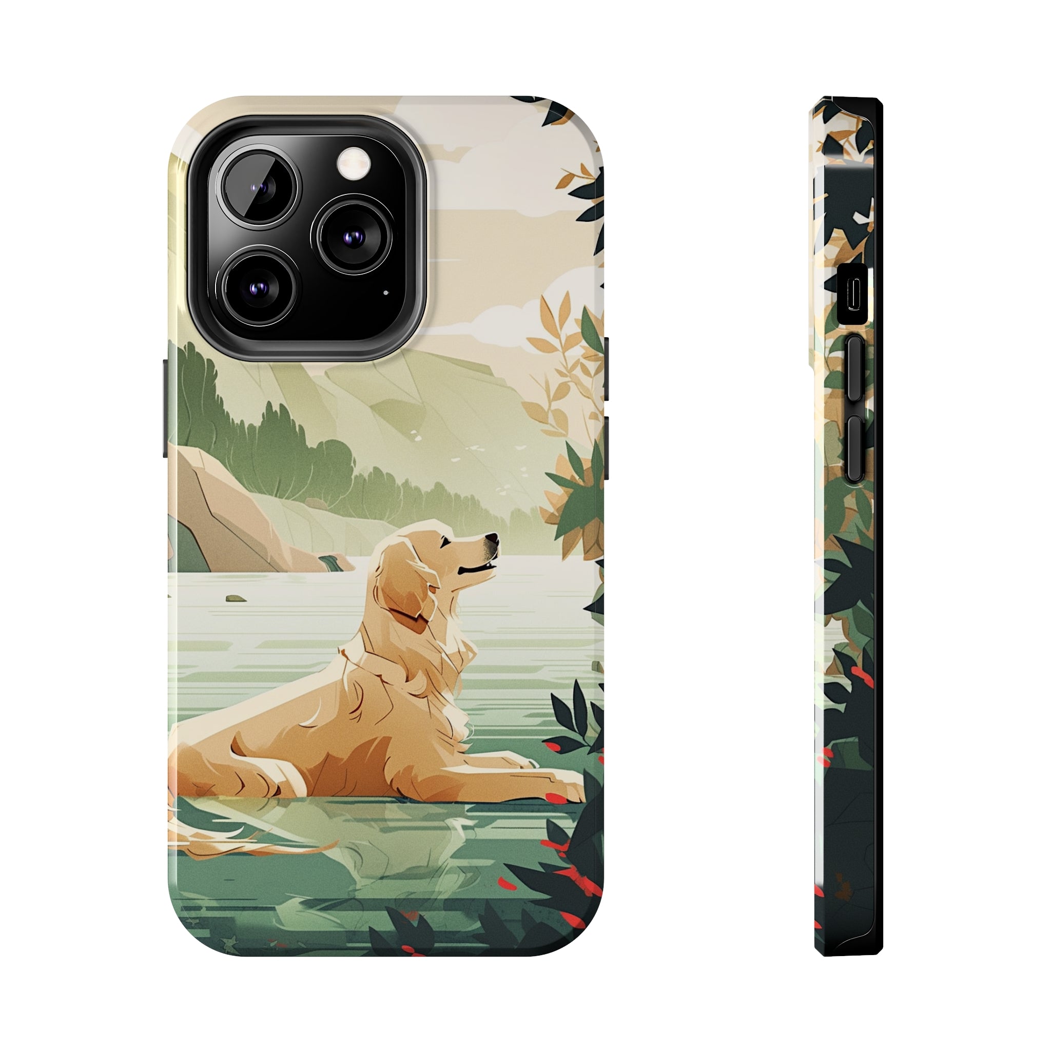 Golden Retriever Love: Impact-Resistant iPhone Case