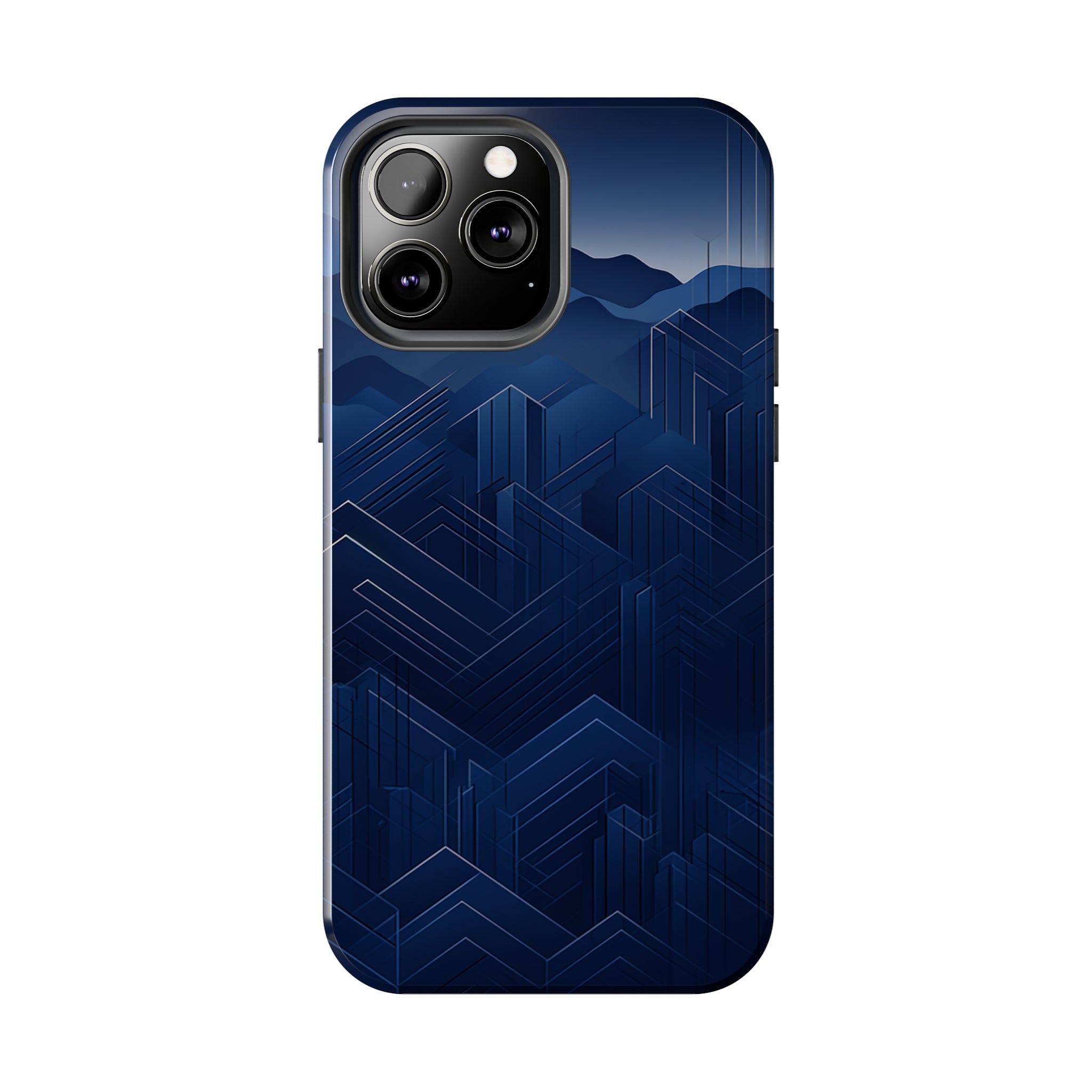 Blue Pixels: Impact-Resistant iPhone Case