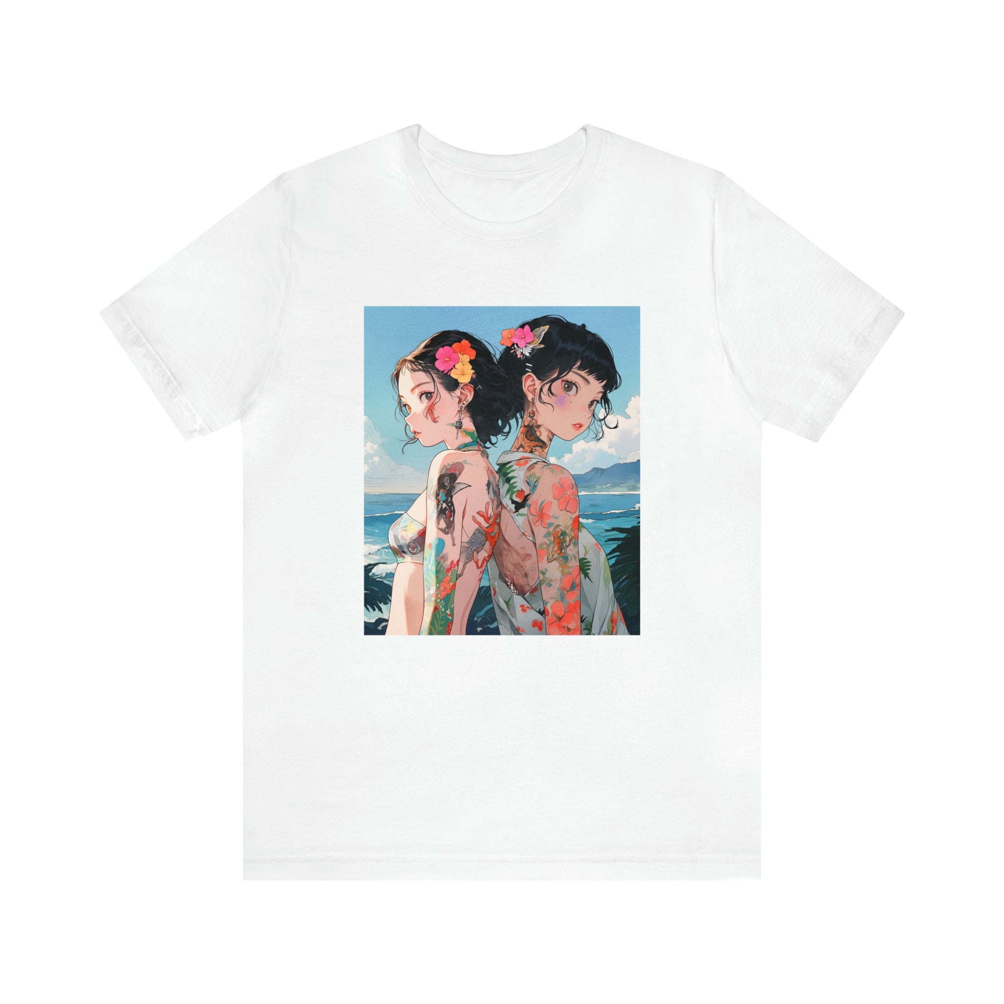 Seoul Beach Vibes Bikini Tattoos Girl Friends Short Sleeve Tee