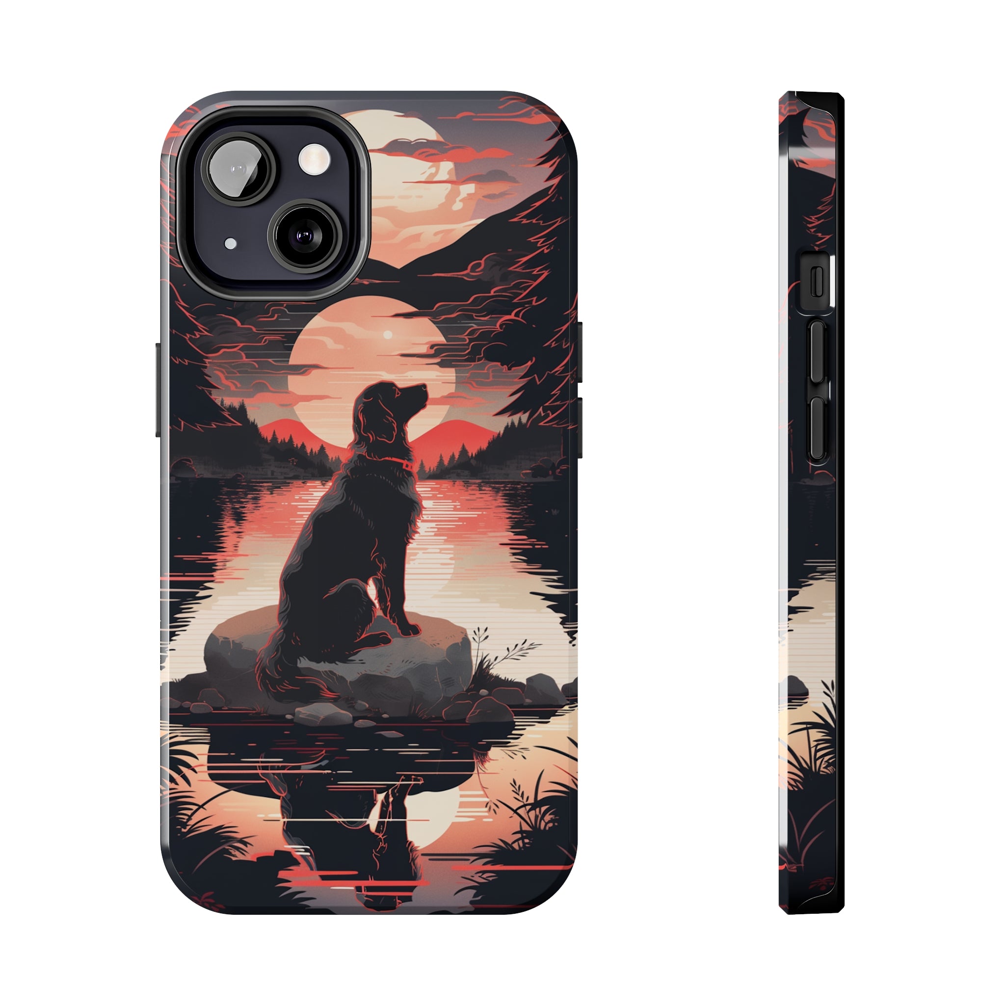 Golden Retriever Love - Dark Mode: Impact-Resistant iPhone Case