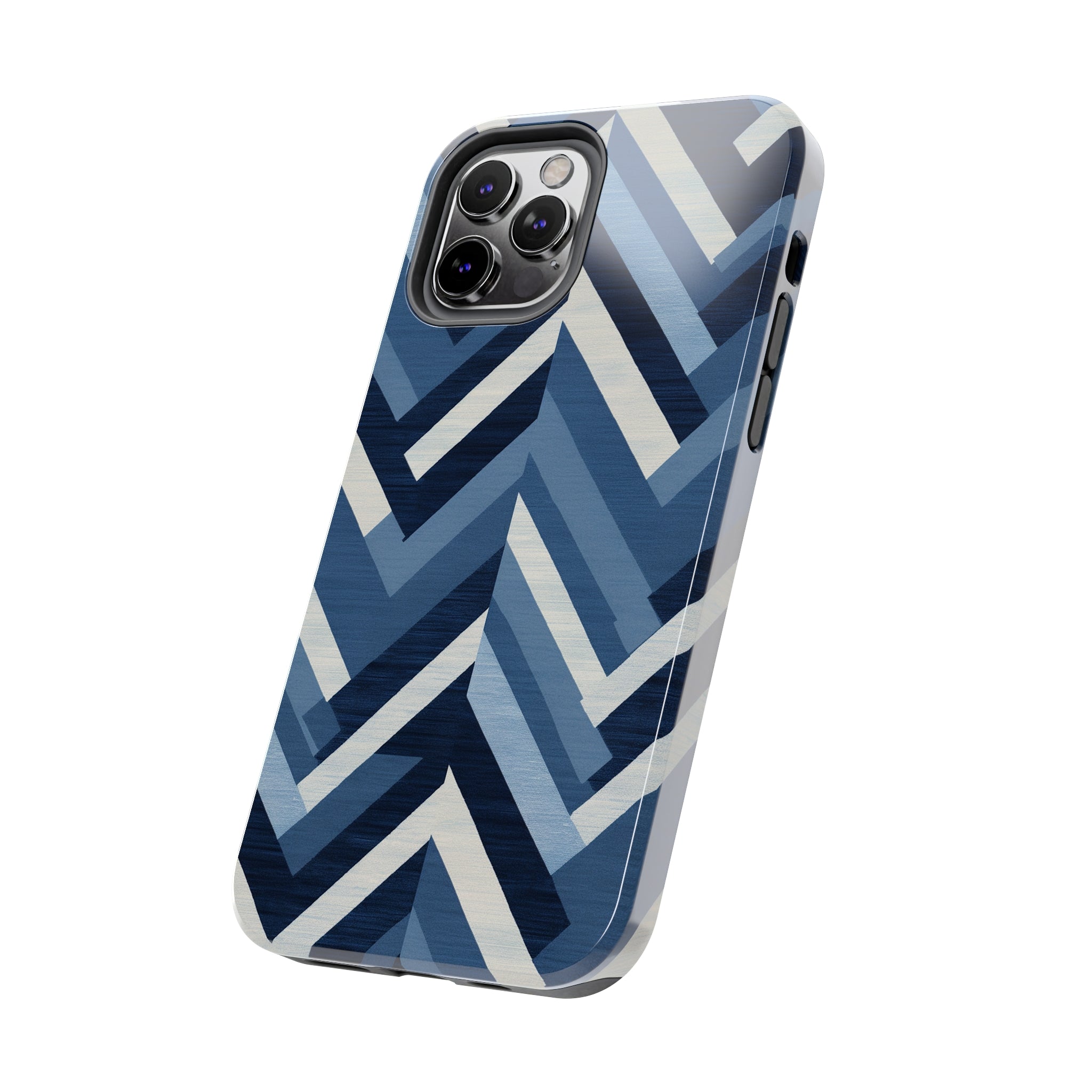 Azure Mosaic: Impact-Resistant iPhone Case