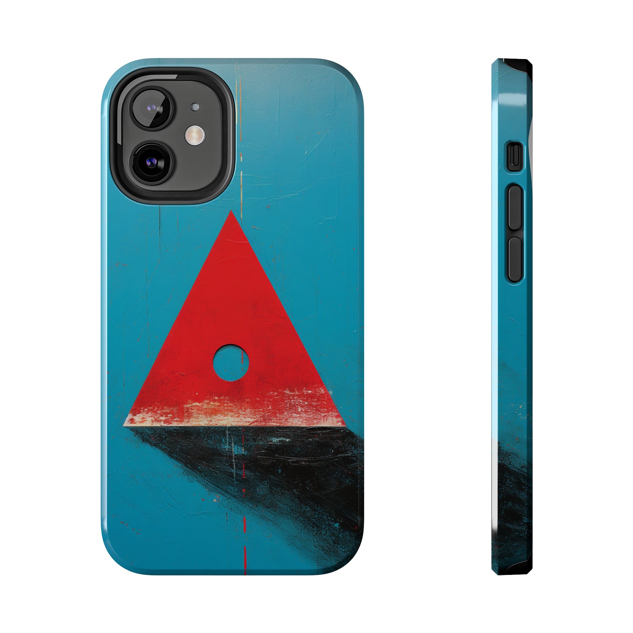 Spooky Red Triangle: Impact-Resistant iPhone Case