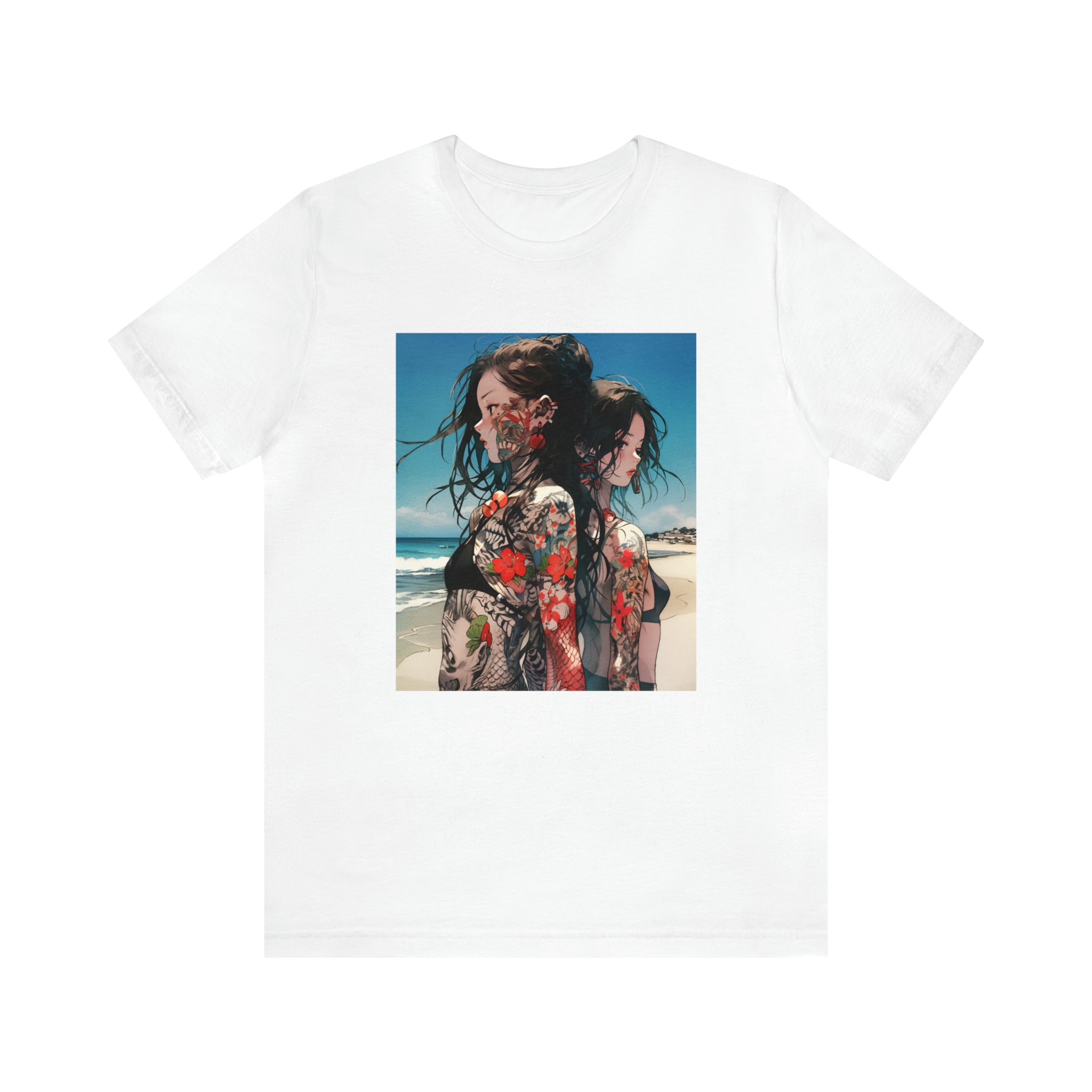 Seoul Beach Vibes Bikini Tattoos Girl Friends Short Sleeve Tee