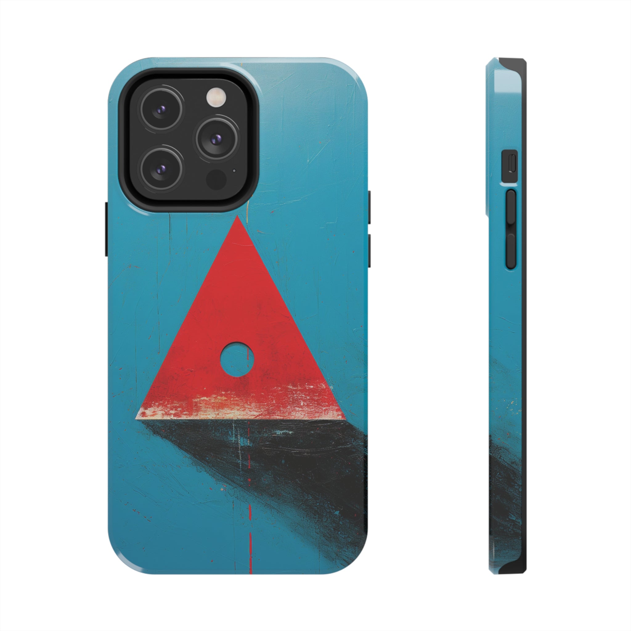 Spooky Red Triangle: Impact-Resistant iPhone Case