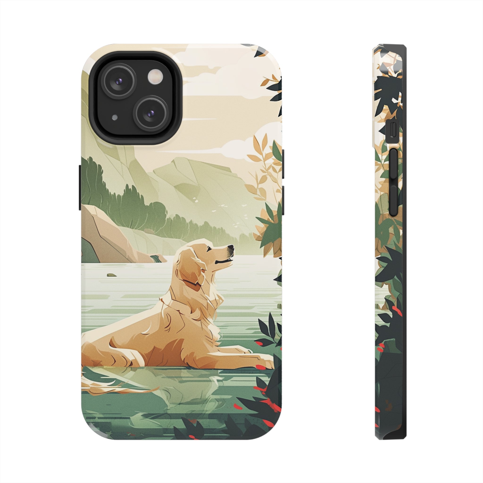 Golden Retriever Love: Impact-Resistant iPhone Case