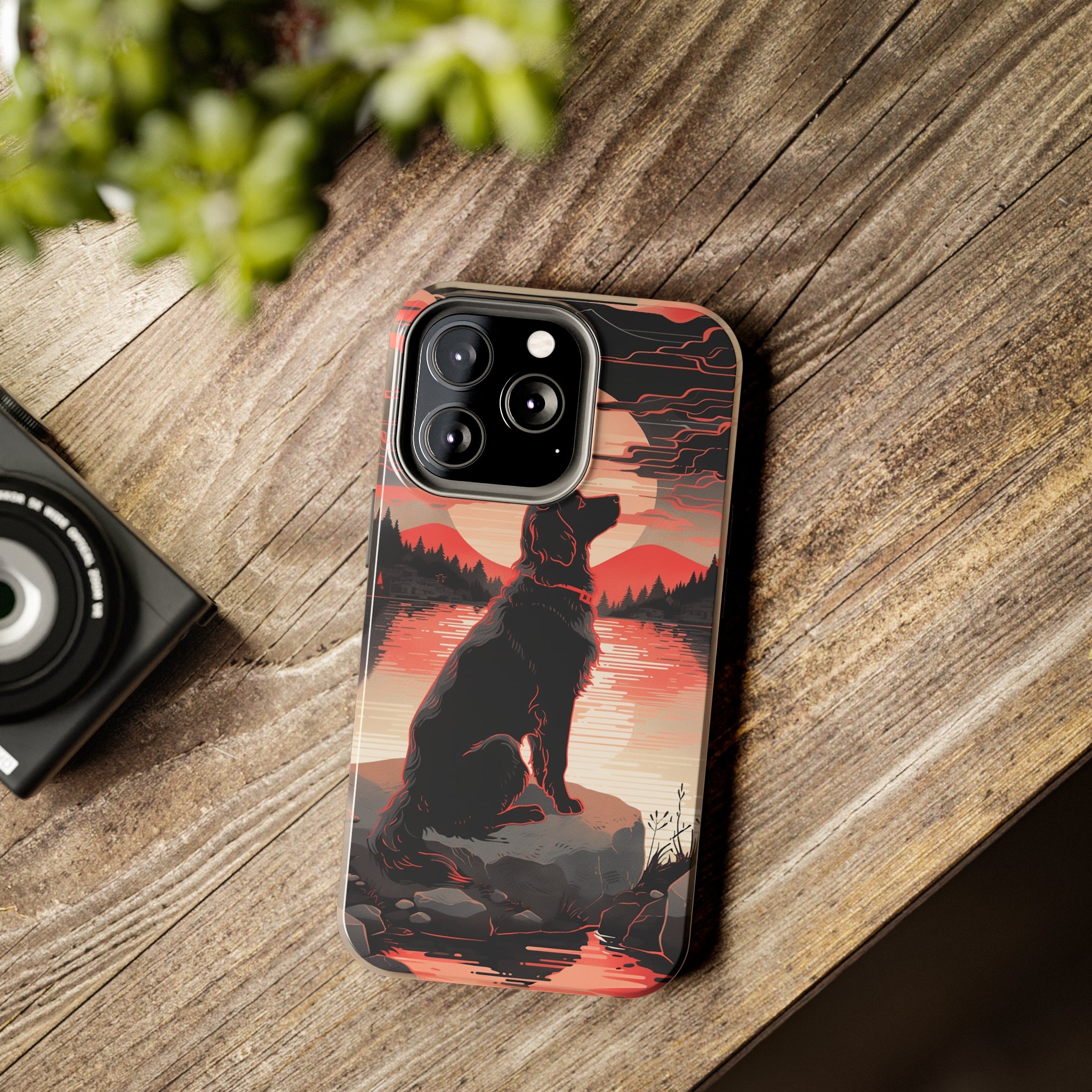 Golden Retriever Love - Dark Mode: Impact-Resistant iPhone Case