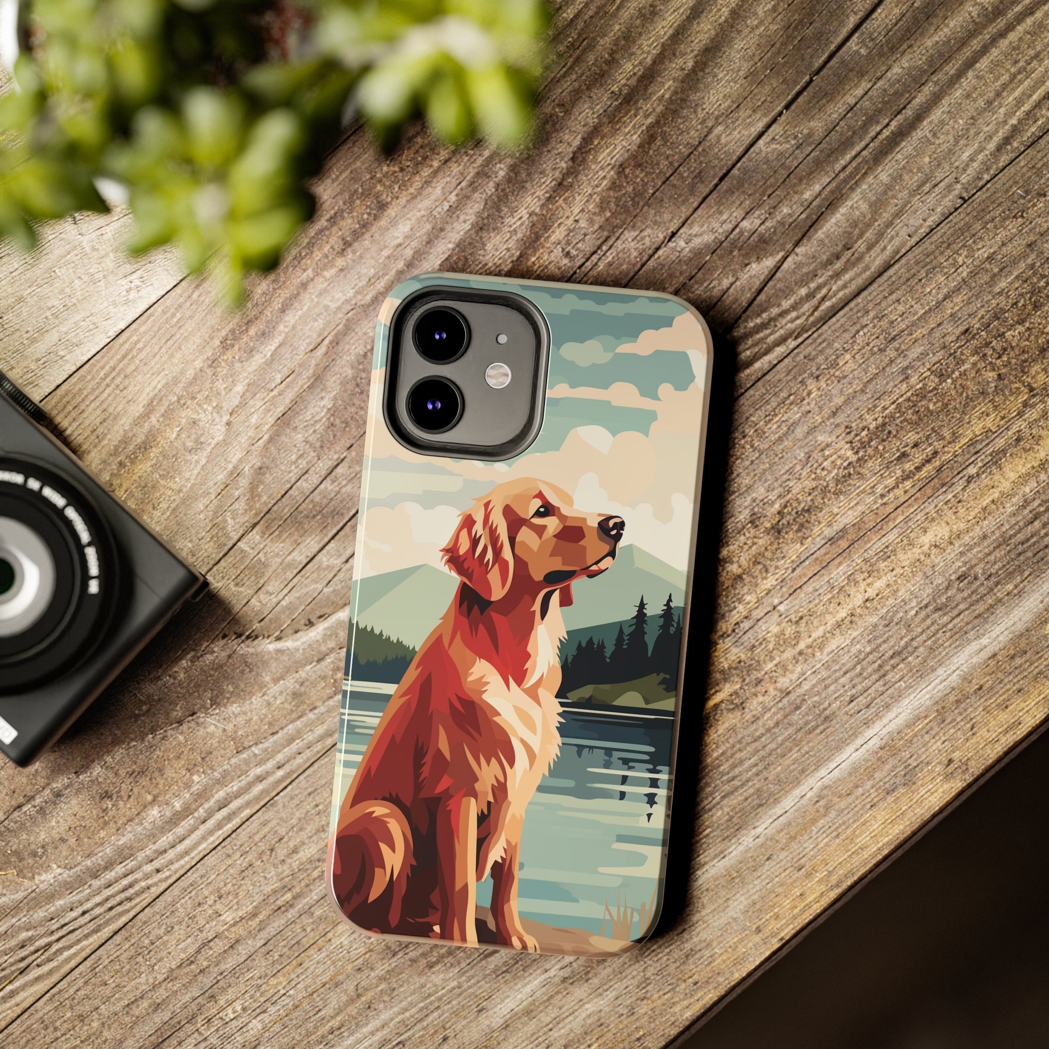 Golden Retriever Love: Impact-Resistant iPhone Case