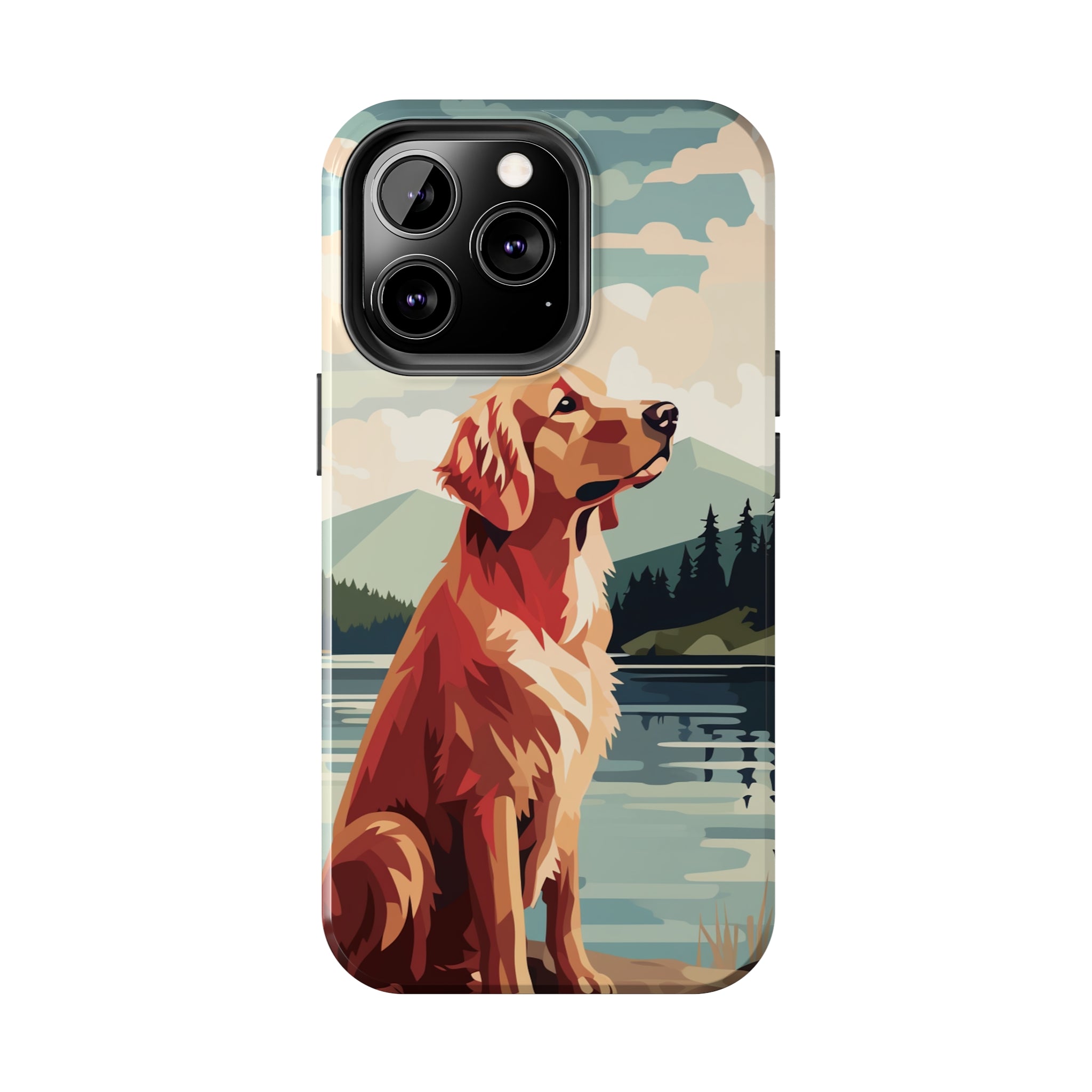 Golden Retriever Love: Impact-Resistant iPhone Case