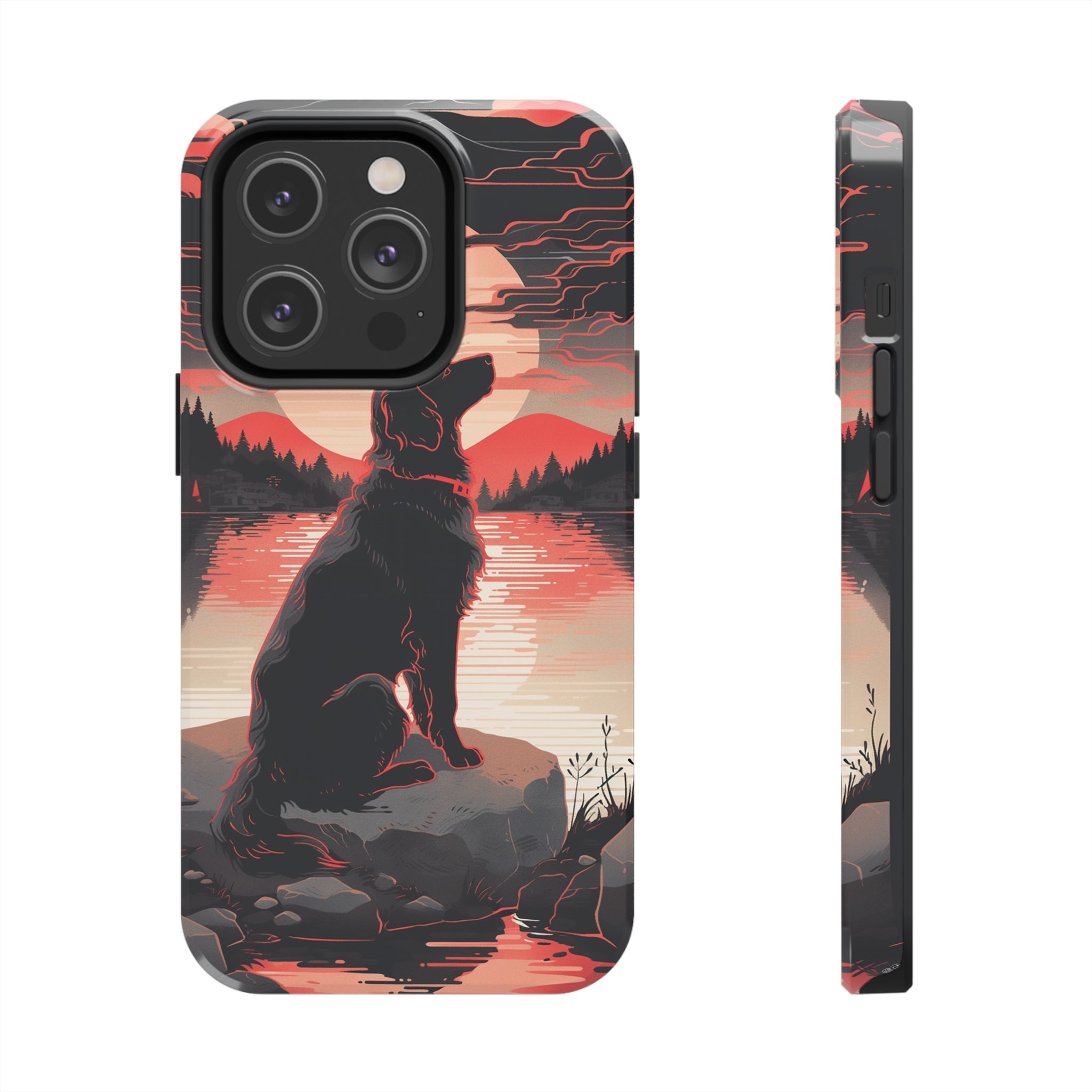 Golden Retriever Love - Dark Mode: Impact-Resistant iPhone Case