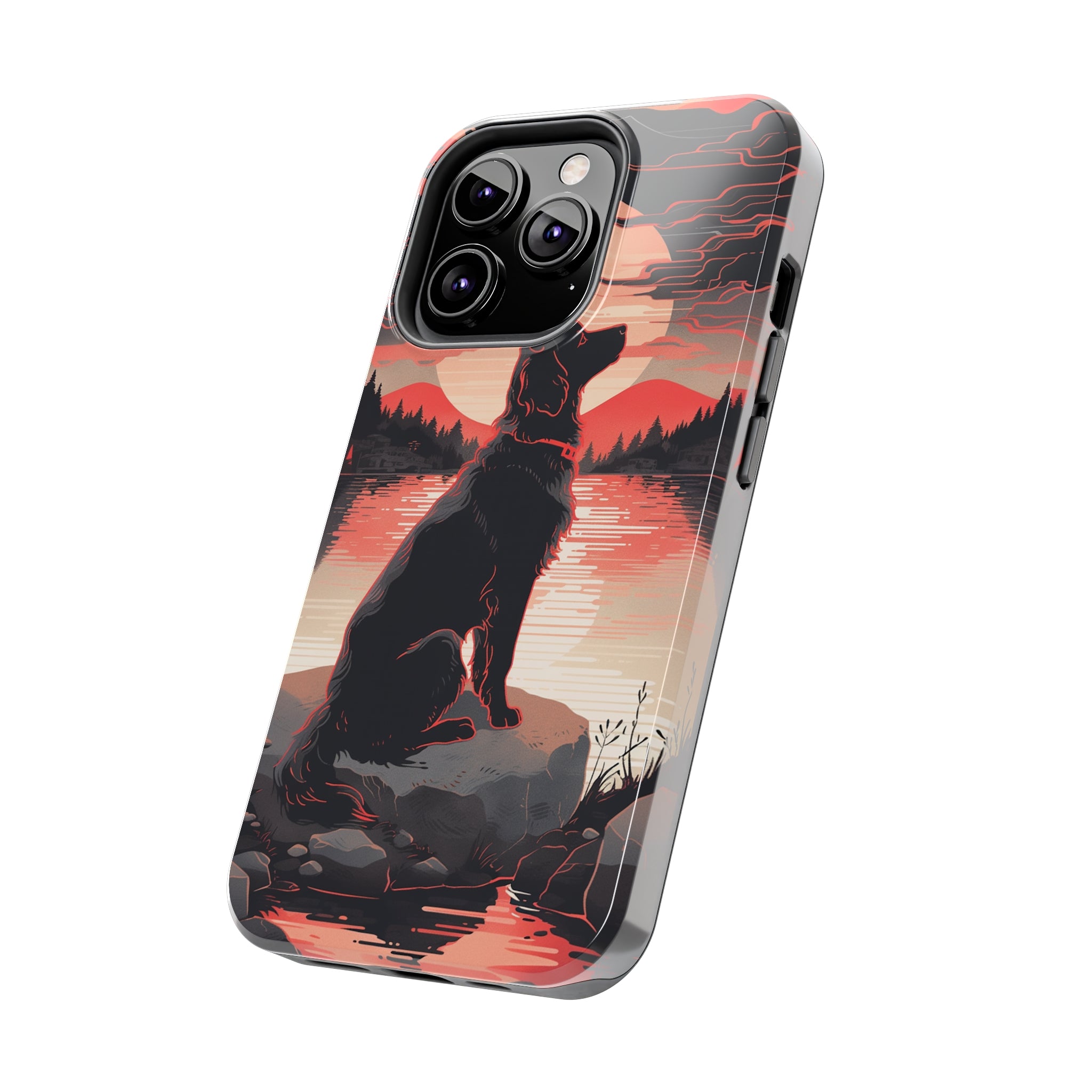 Golden Retriever Love - Dark Mode: Impact-Resistant iPhone Case