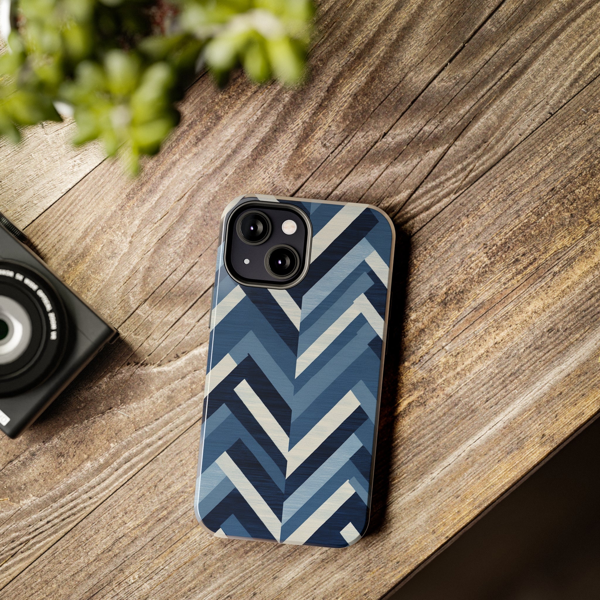 Azure Mosaic: Impact-Resistant iPhone Case