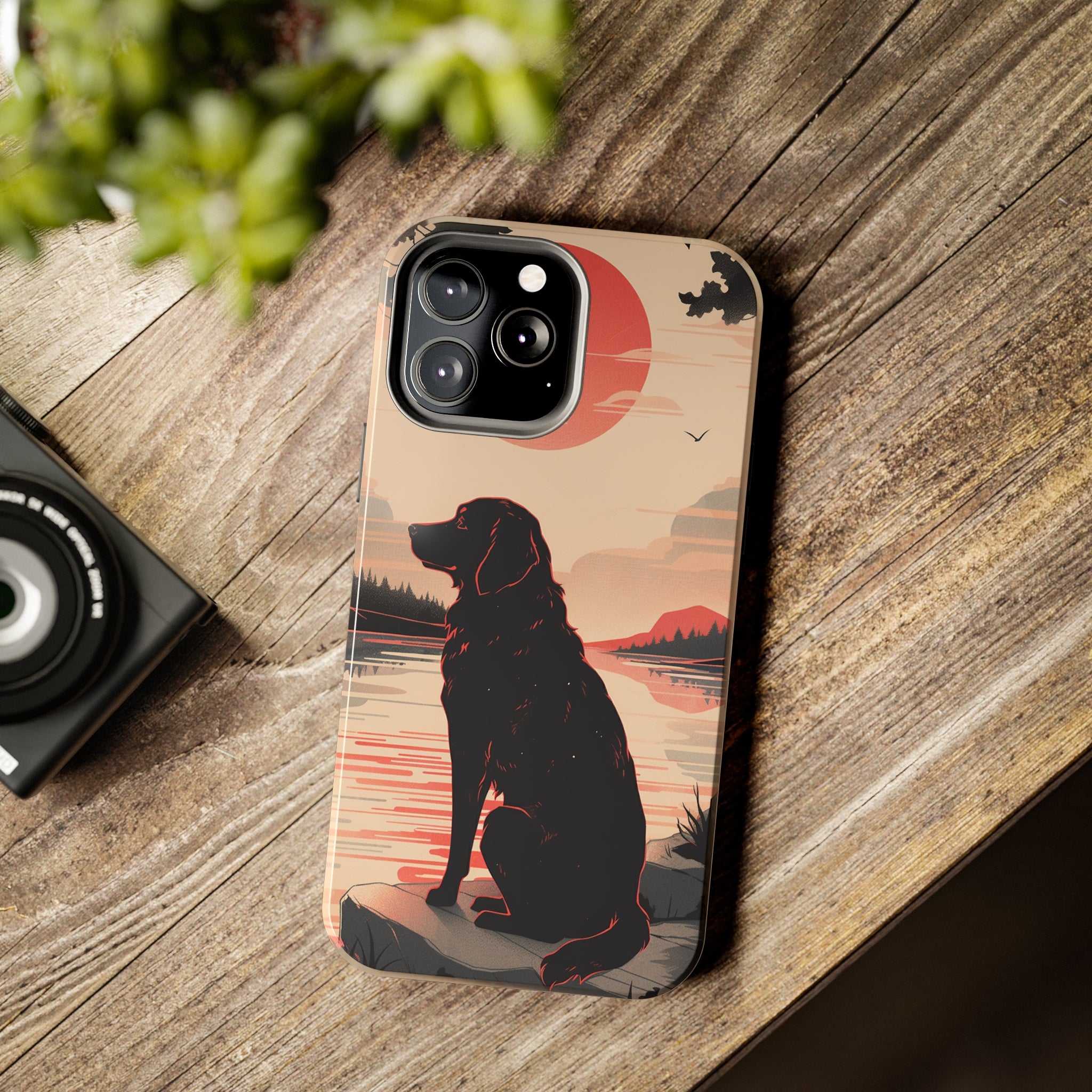 Golden Retriever Love - Dark Mode: Impact-Resistant iPhone Case