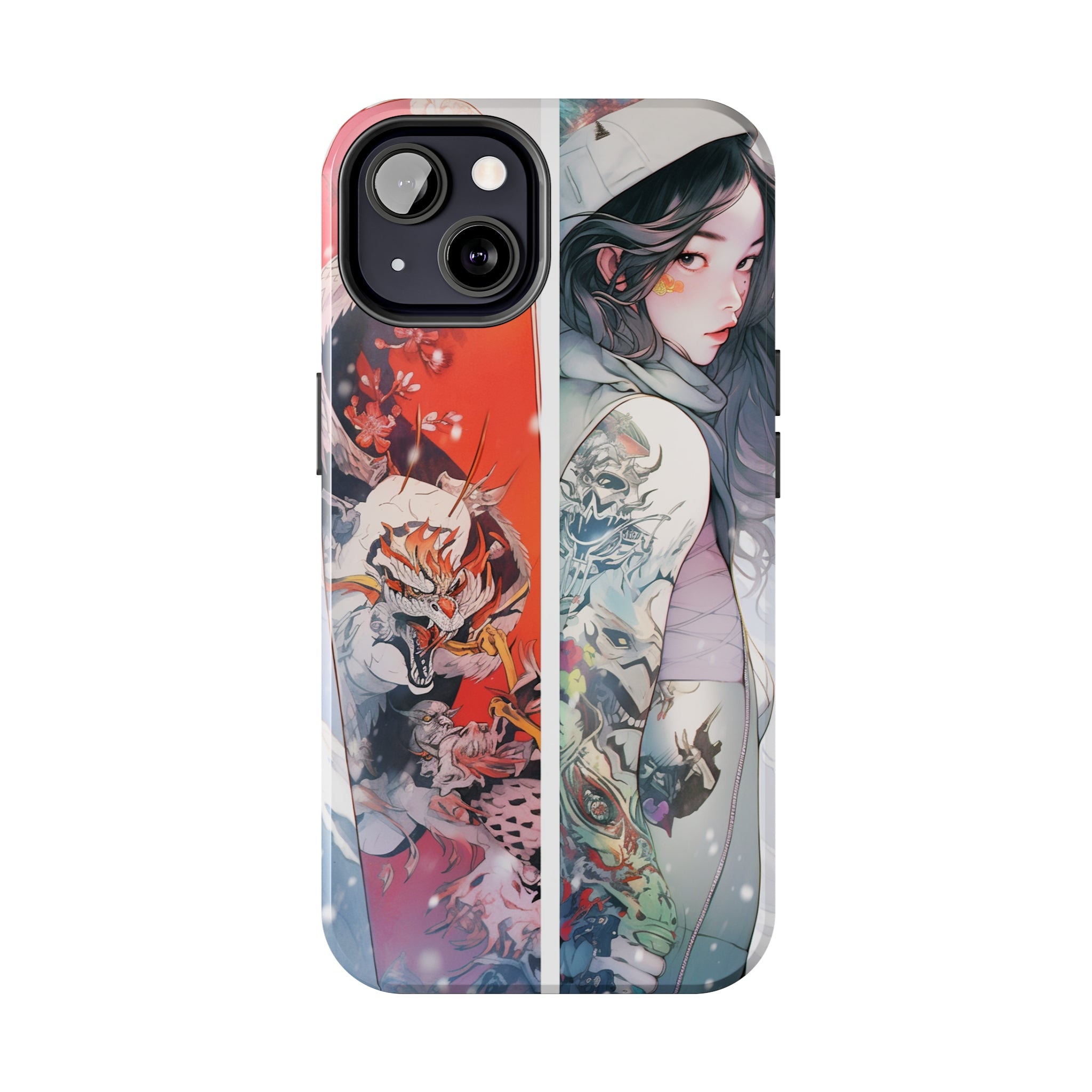 Snowboarding Girl's Odyssey: Impact-Resistant iPhone Case