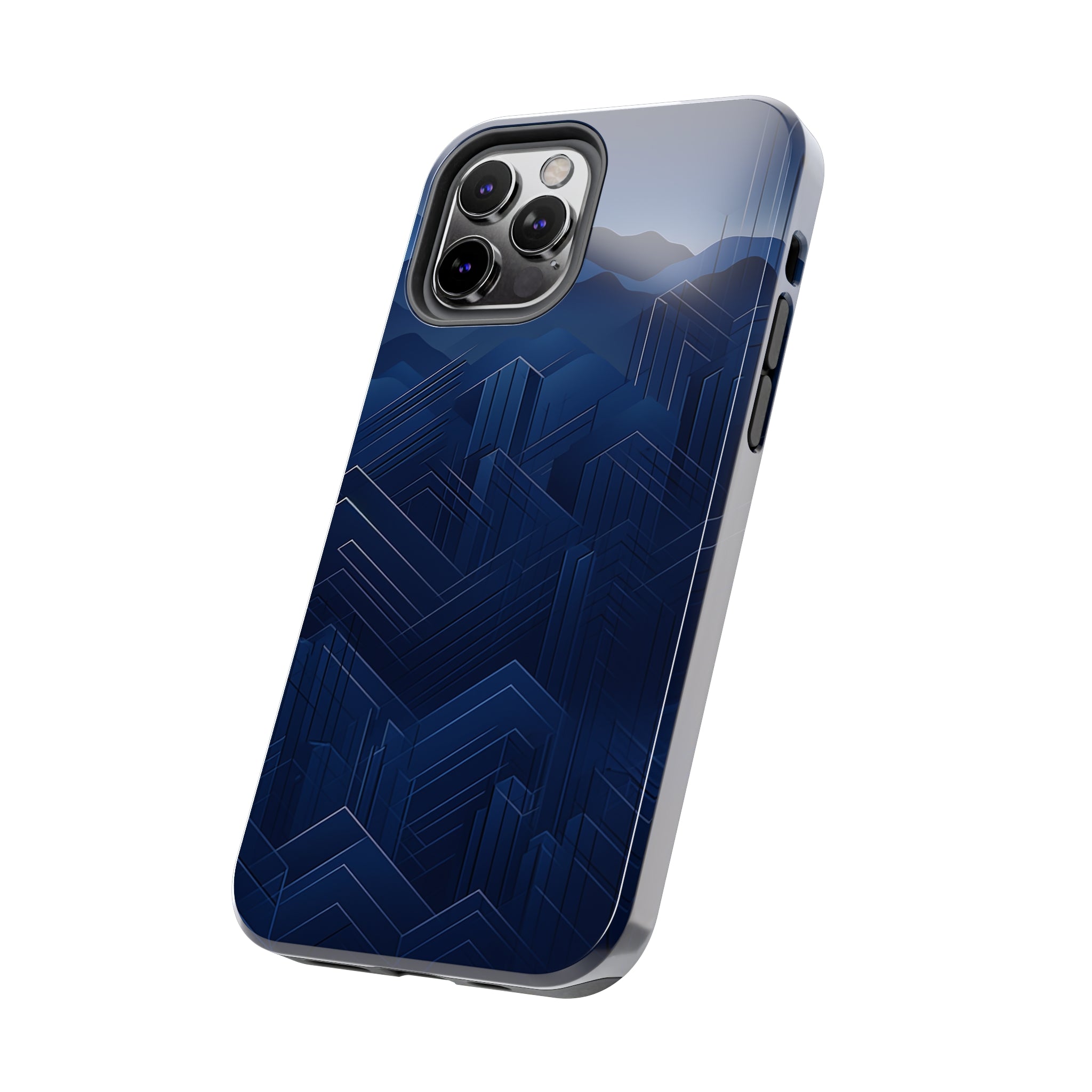 Blue Pixels: Impact-Resistant iPhone Case