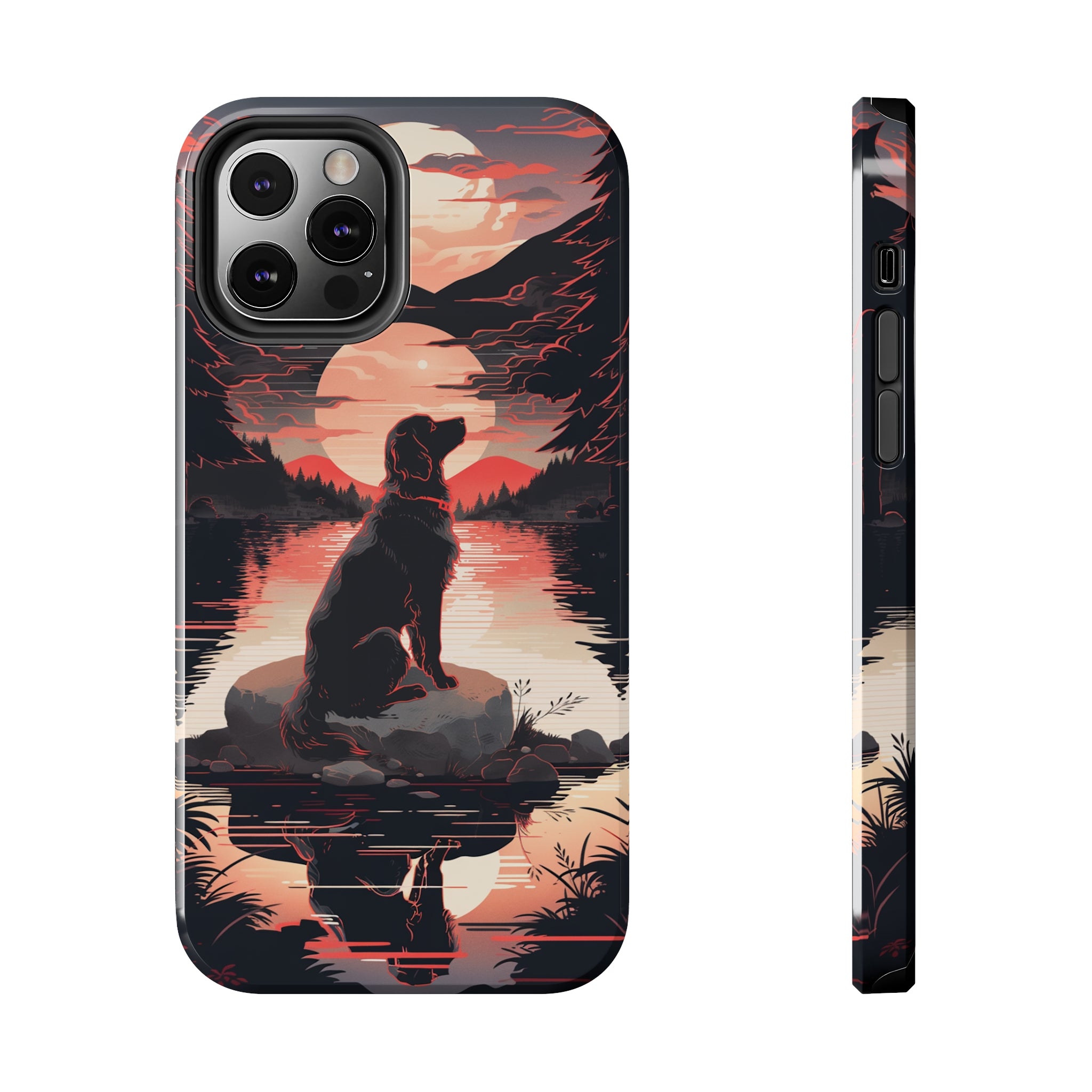 Golden Retriever Love - Dark Mode: Impact-Resistant iPhone Case