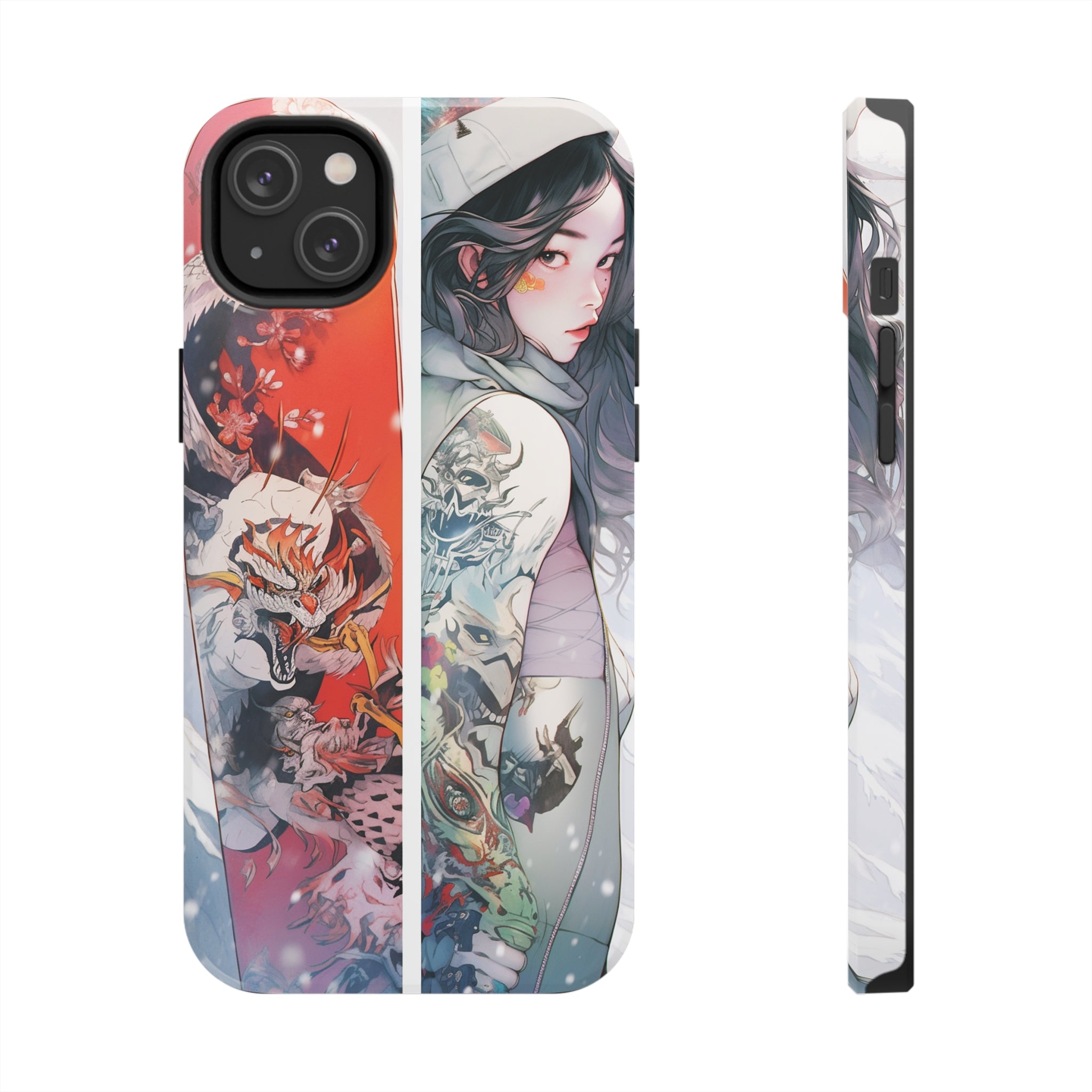 Snowboarding Girl's Odyssey: Impact-Resistant iPhone Case