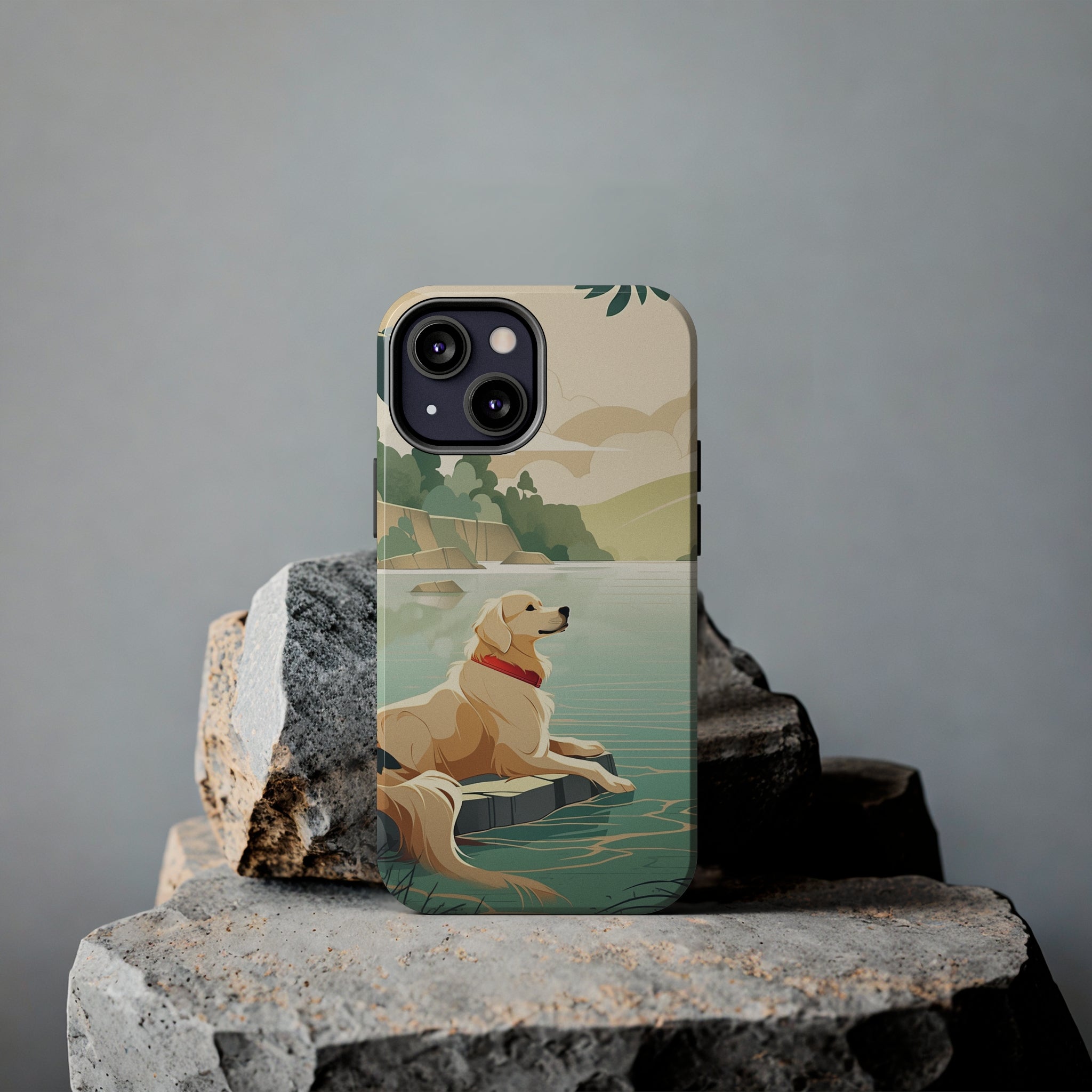 Golden Retriever Love: Impact-Resistant iPhone Case