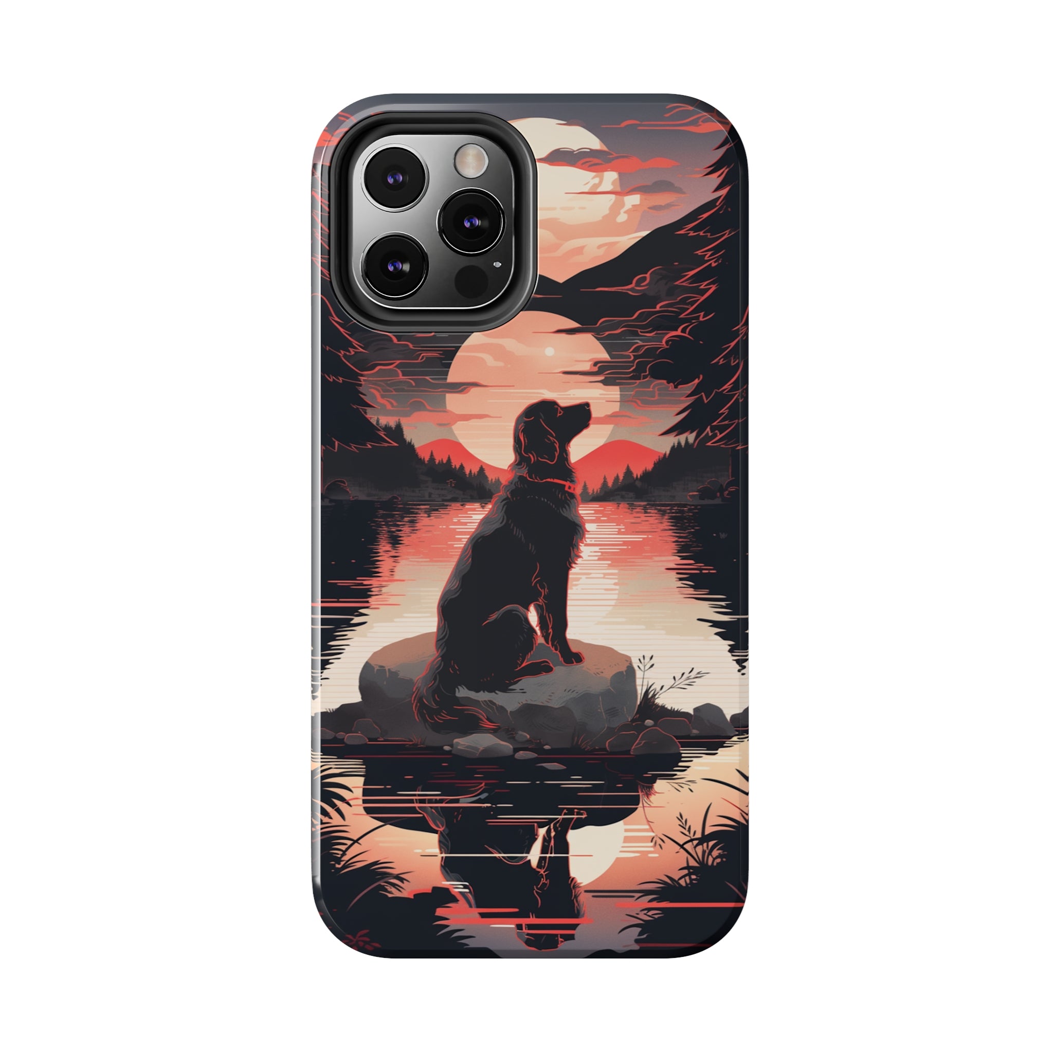 Golden Retriever Love - Dark Mode: Impact-Resistant iPhone Case