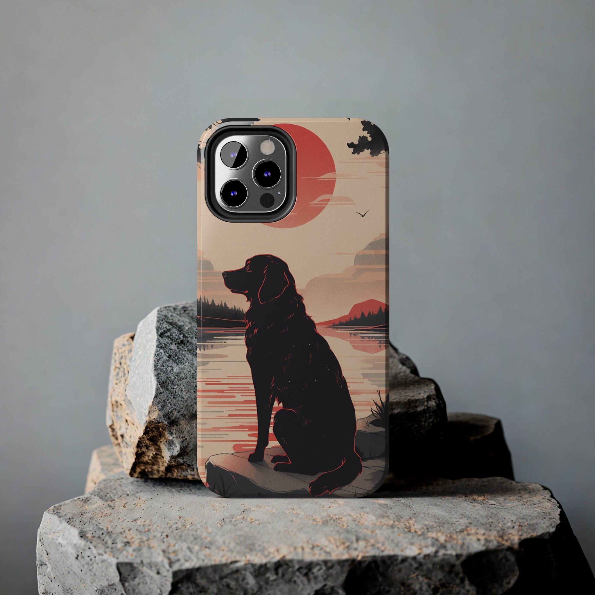 Golden Retriever Love - Dark Mode: Impact-Resistant iPhone Case