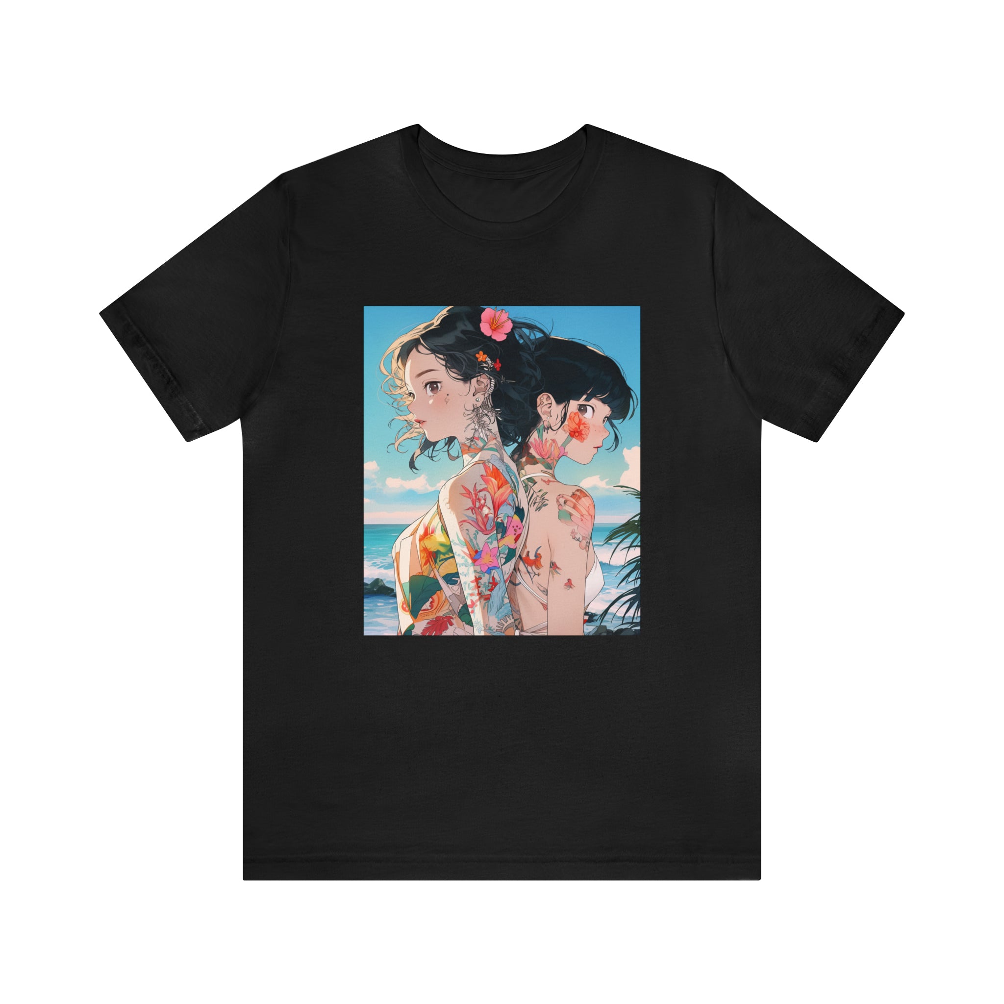 Seoul Beach Vibes Bikini Tattoos Girl Friends Short Sleeve Tee