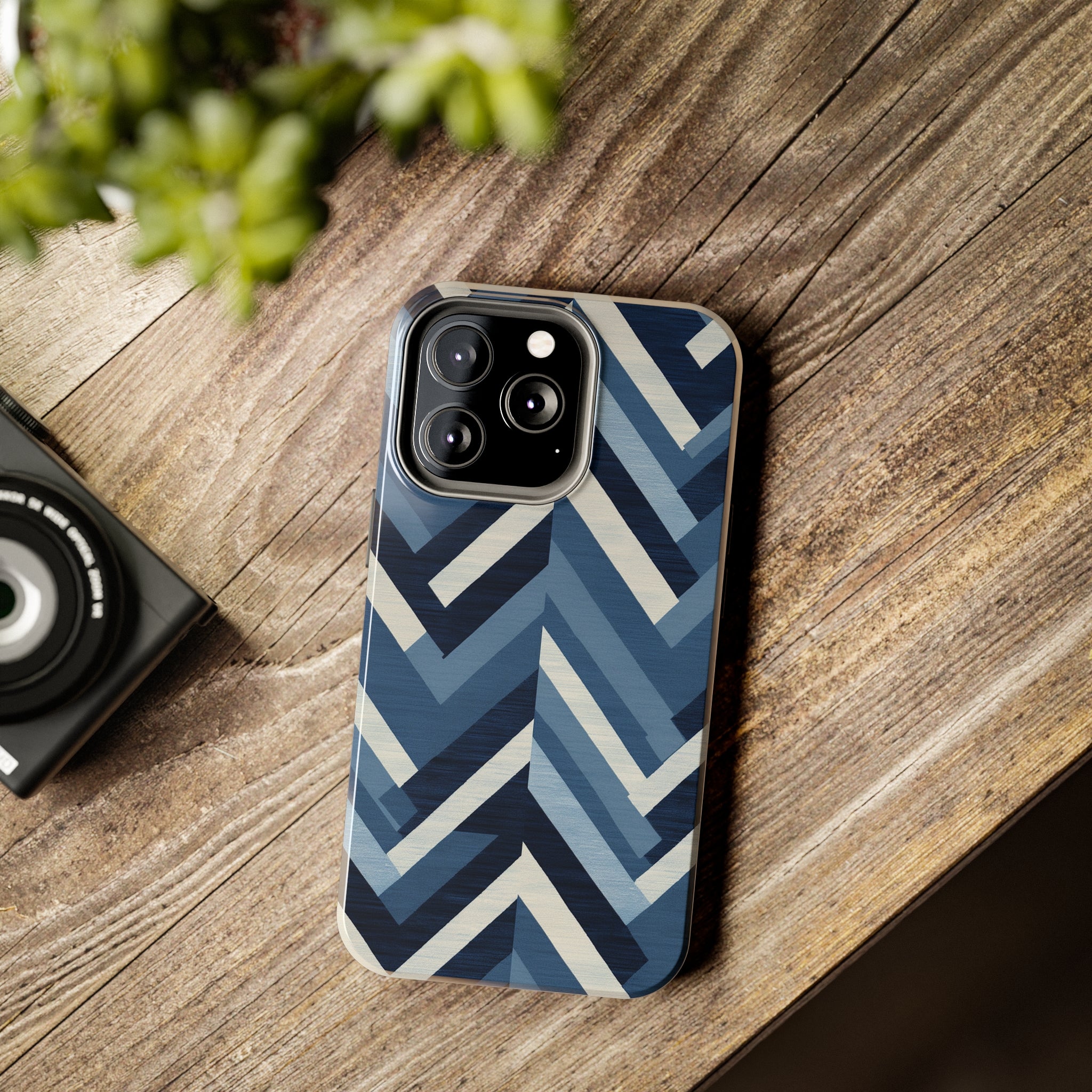 Azure Mosaic: Impact-Resistant iPhone Case