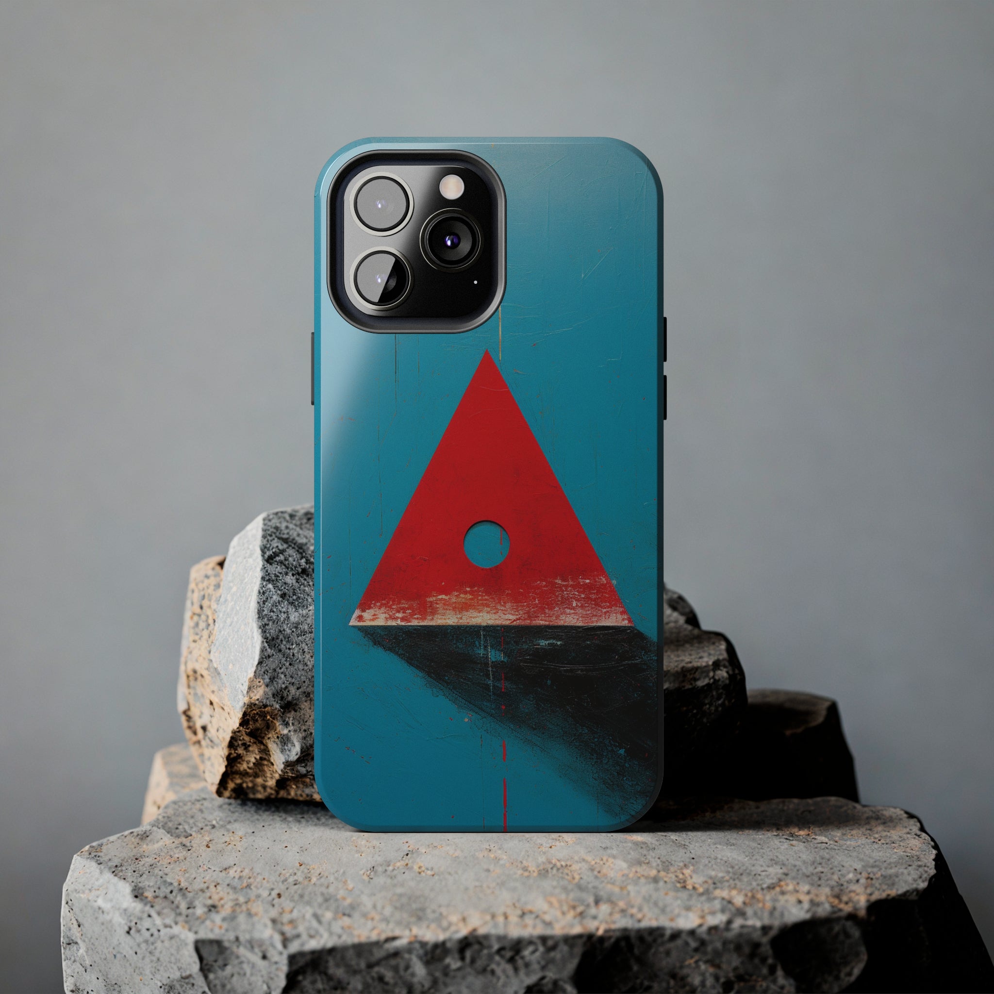 Spooky Red Triangle: Impact-Resistant iPhone Case