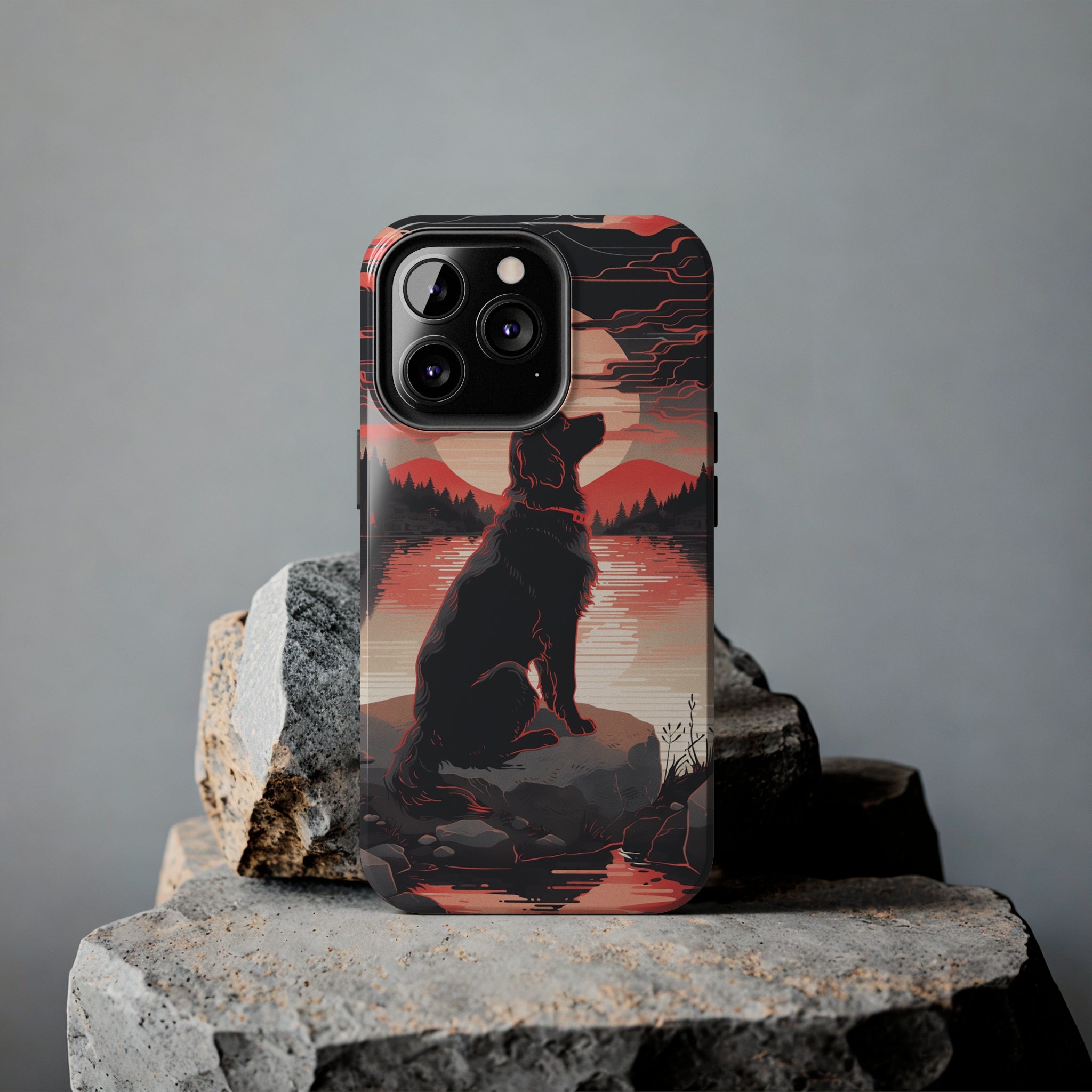 Golden Retriever Love - Dark Mode: Impact-Resistant iPhone Case