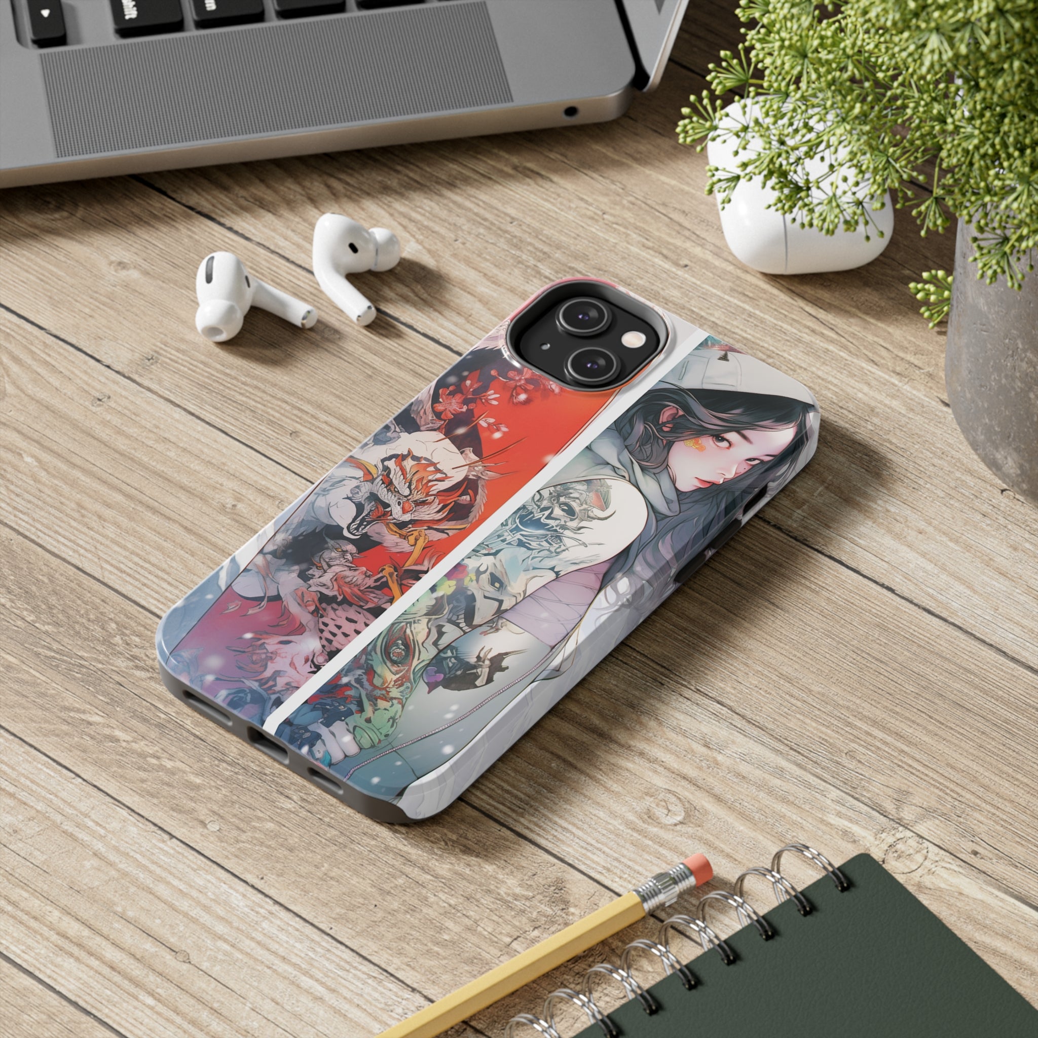 Snowboarding Girl's Odyssey: Impact-Resistant iPhone Case