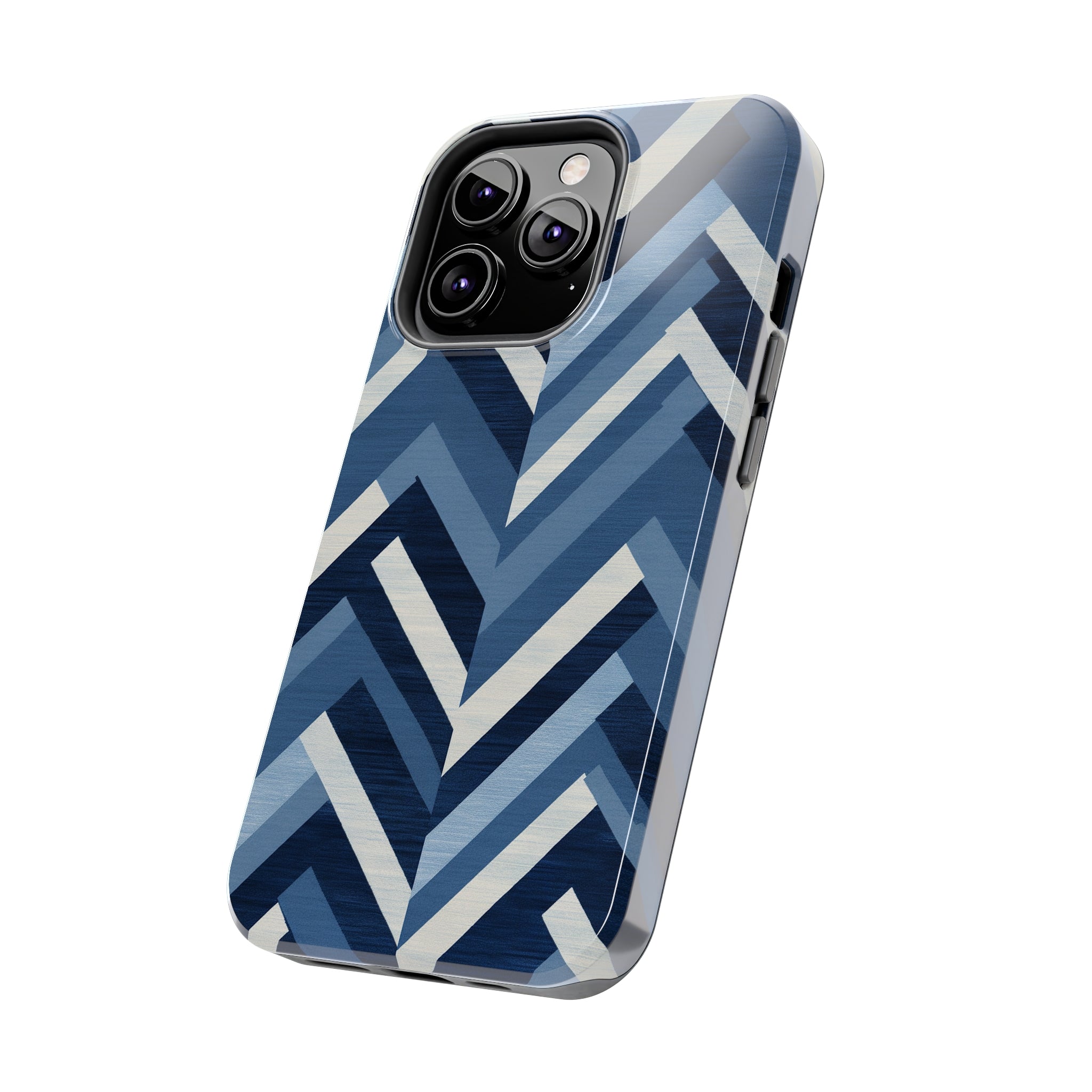 Azure Mosaic: Impact-Resistant iPhone Case