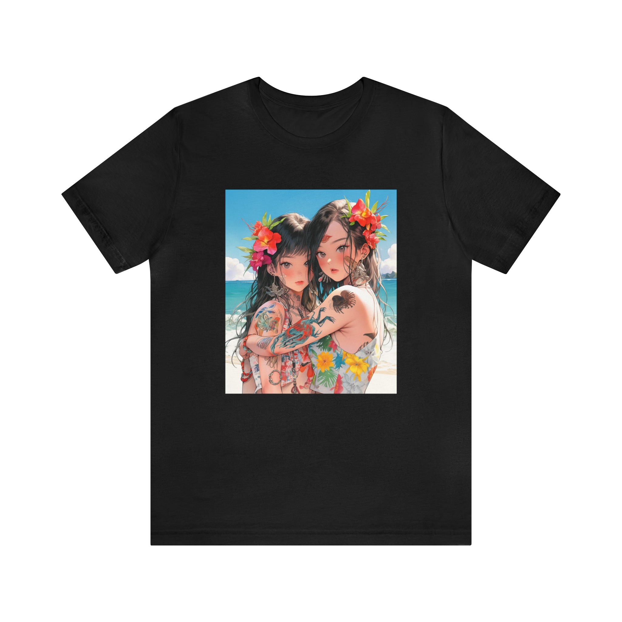 Seoul Beach Vibes Bikini Tattoos Girl Friends Short Sleeve Tee