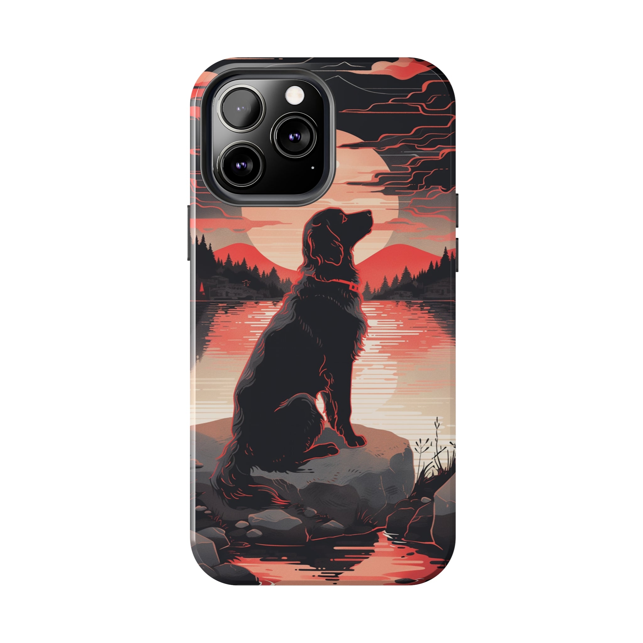 Golden Retriever Love - Dark Mode: Impact-Resistant iPhone Case