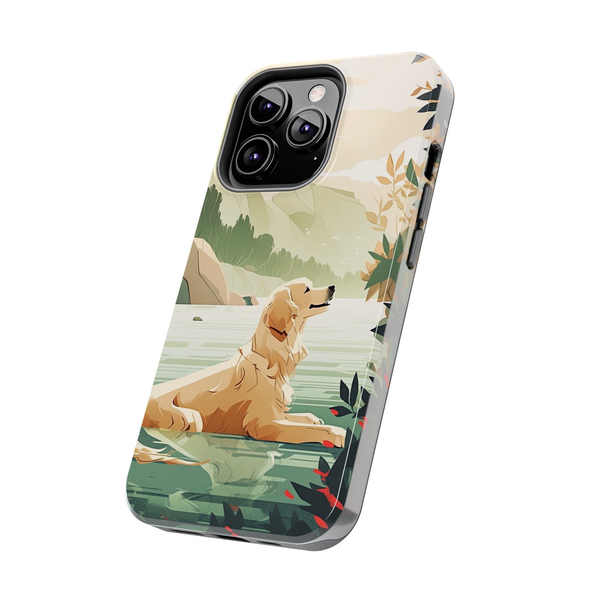 Golden Retriever Love: Impact-Resistant iPhone Case