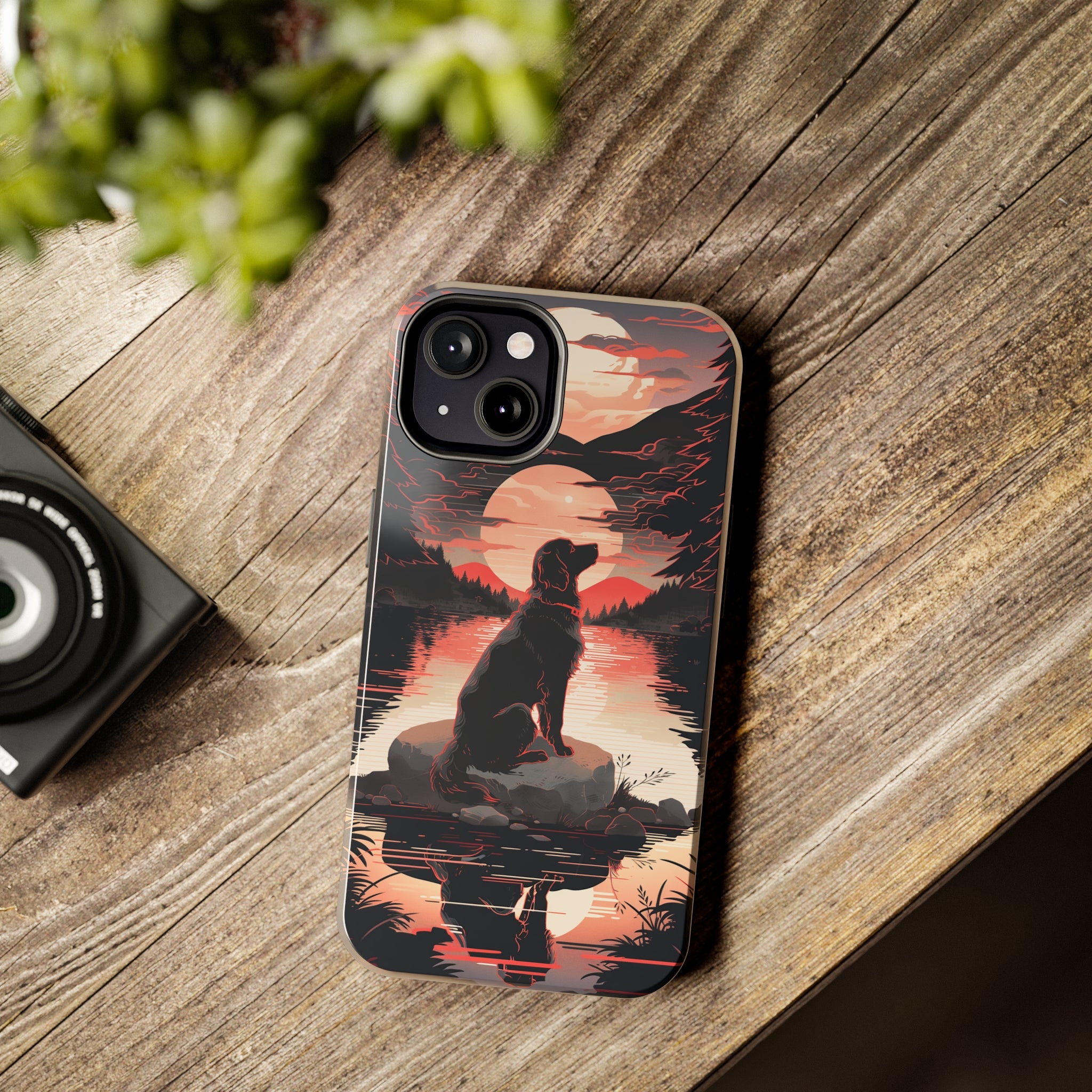 Golden Retriever Love - Dark Mode: Impact-Resistant iPhone Case