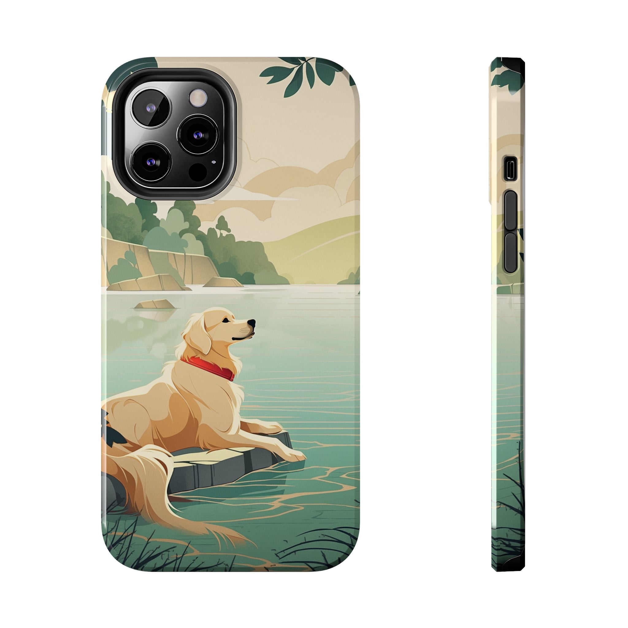 Golden Retriever Love: Impact-Resistant iPhone Case