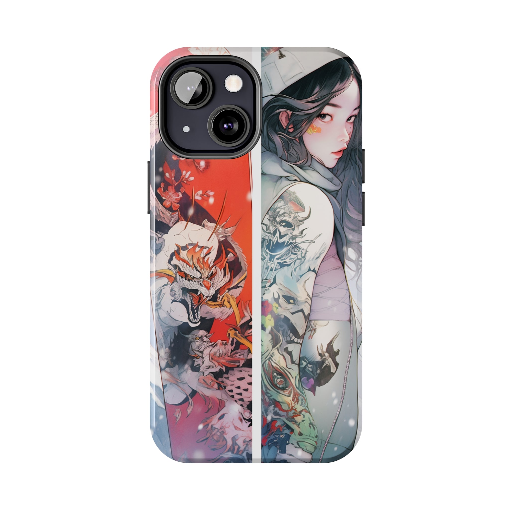 Snowboarding Girl's Odyssey: Impact-Resistant iPhone Case