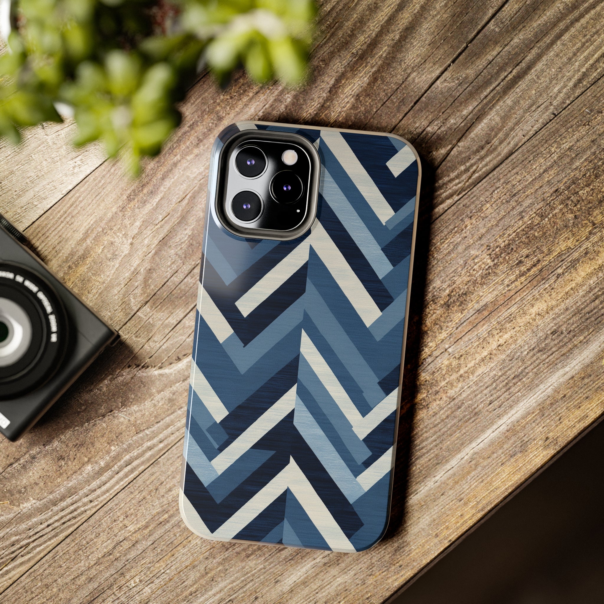 Azure Mosaic: Impact-Resistant iPhone Case