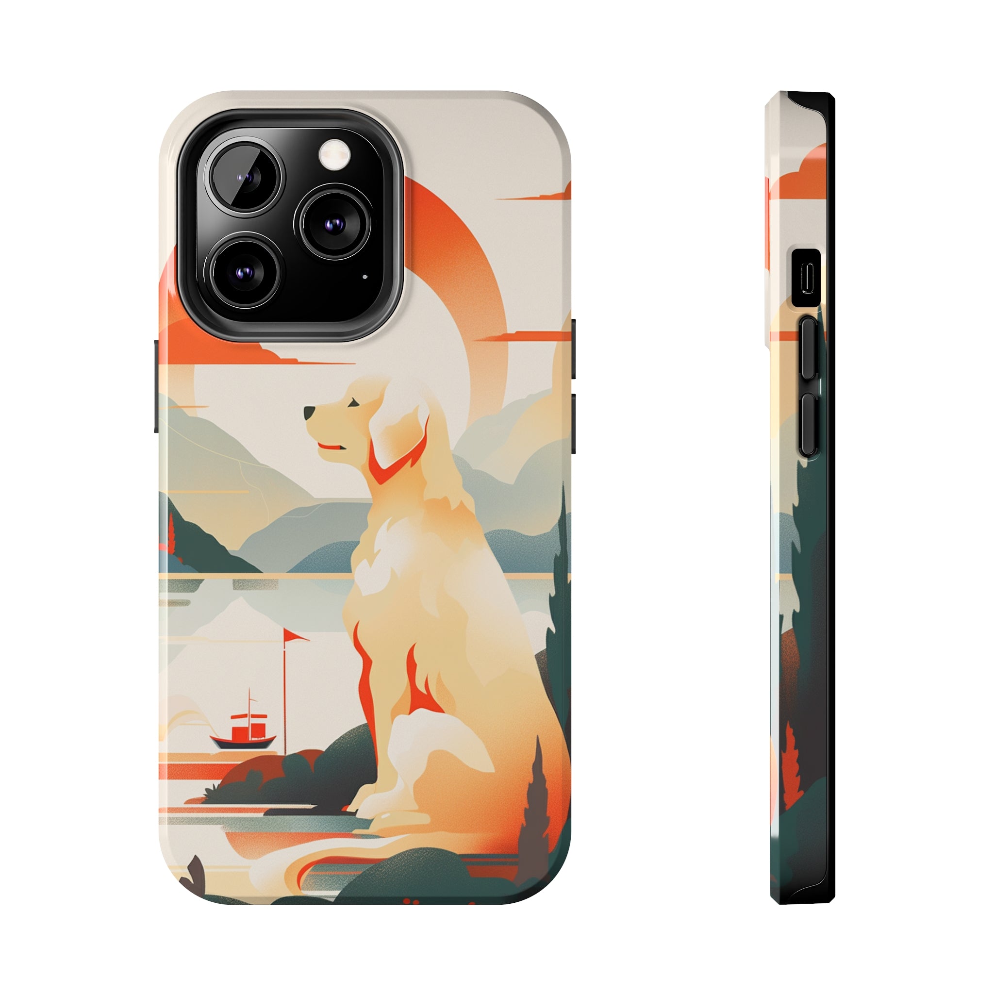 Golden Retriever Love: Impact-Resistant iPhone Case