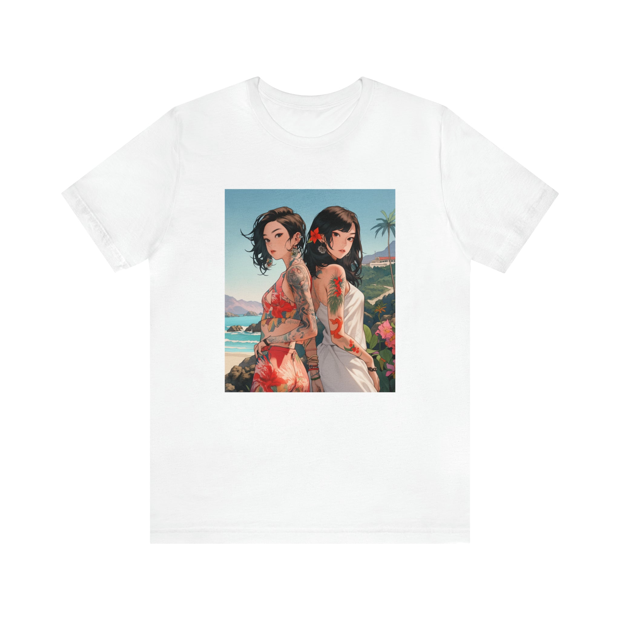 Seoul Beach Vibes Bikini Tattoos Girl Friends Short Sleeve Tee