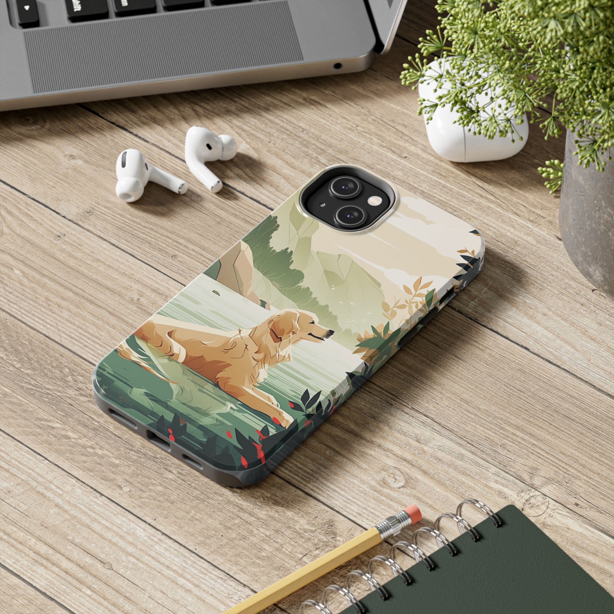 Golden Retriever Love: Impact-Resistant iPhone Case