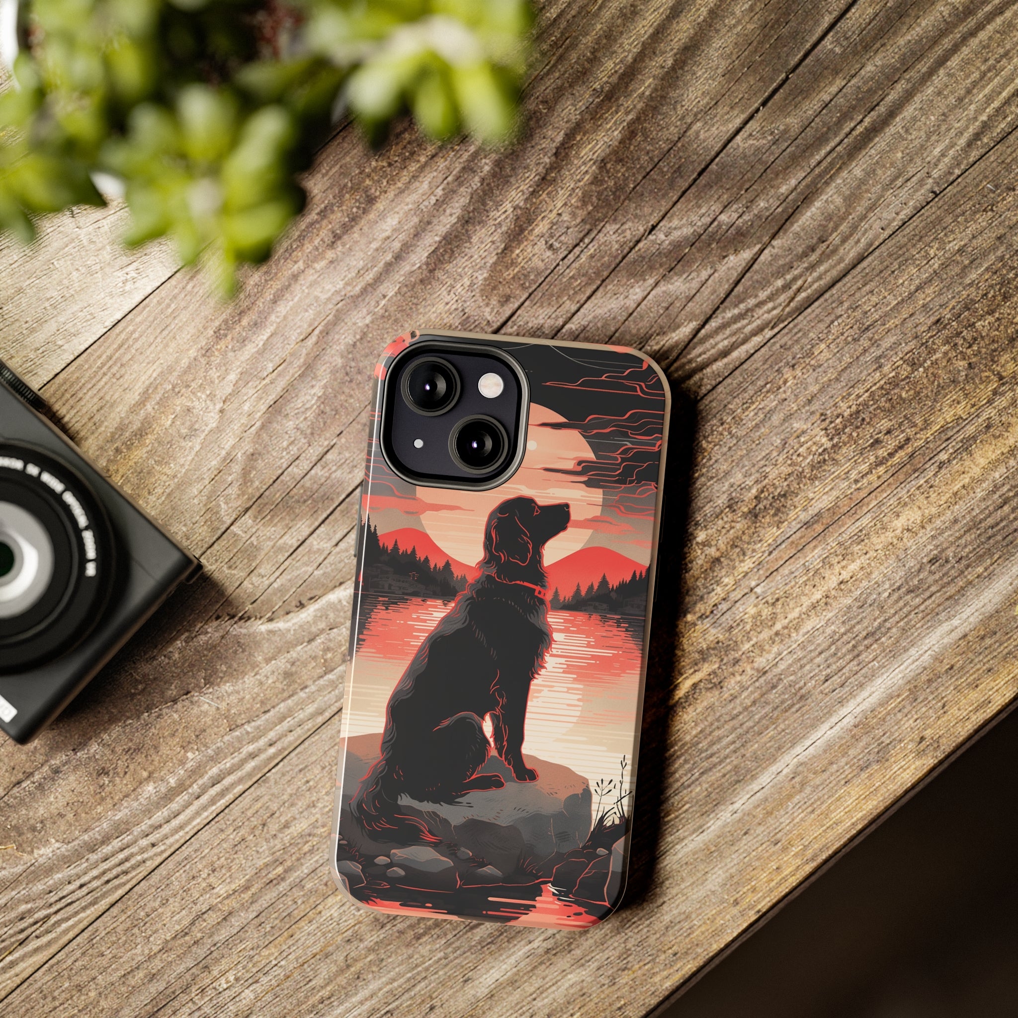 Golden Retriever Love - Dark Mode: Impact-Resistant iPhone Case