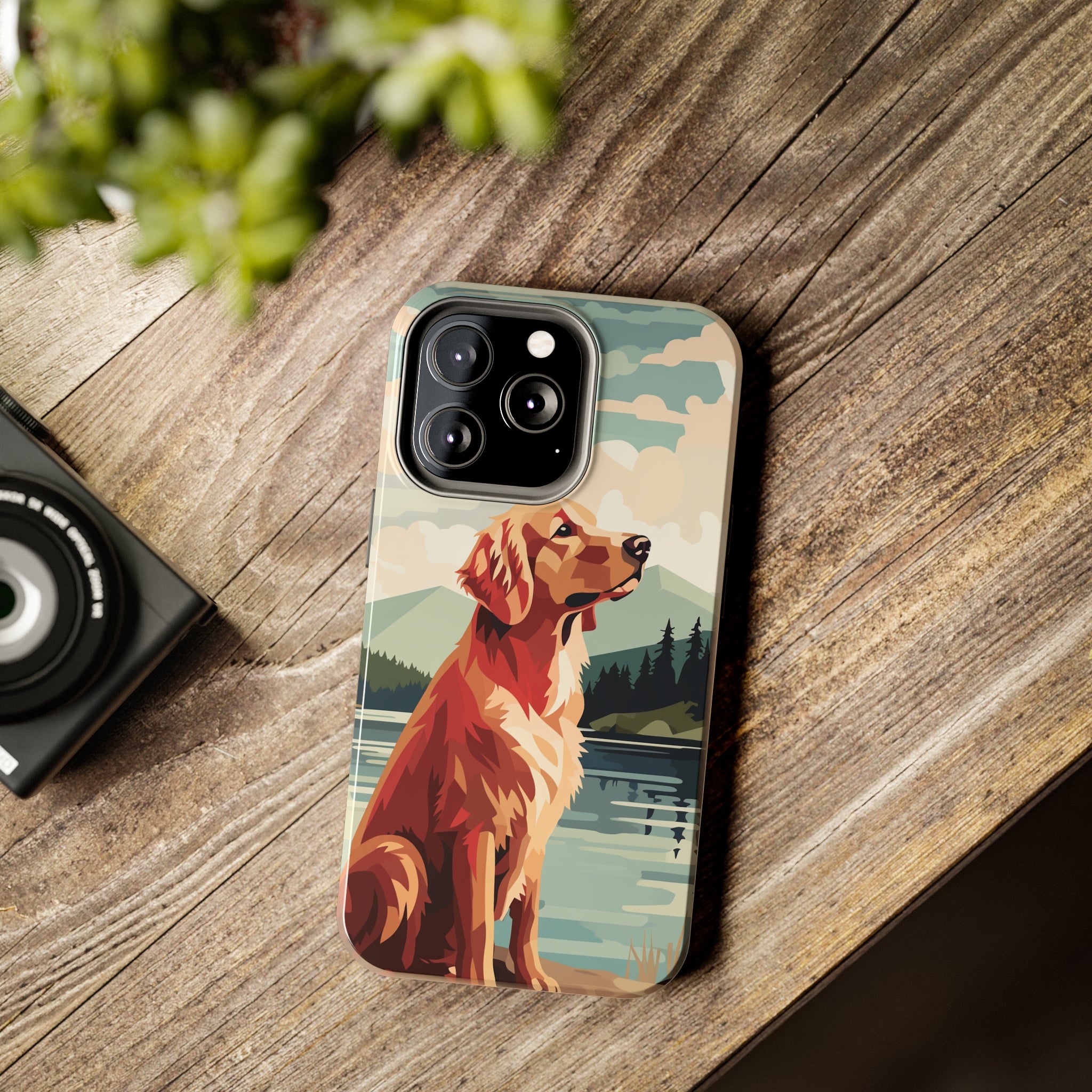 Golden Retriever Love: Impact-Resistant iPhone Case