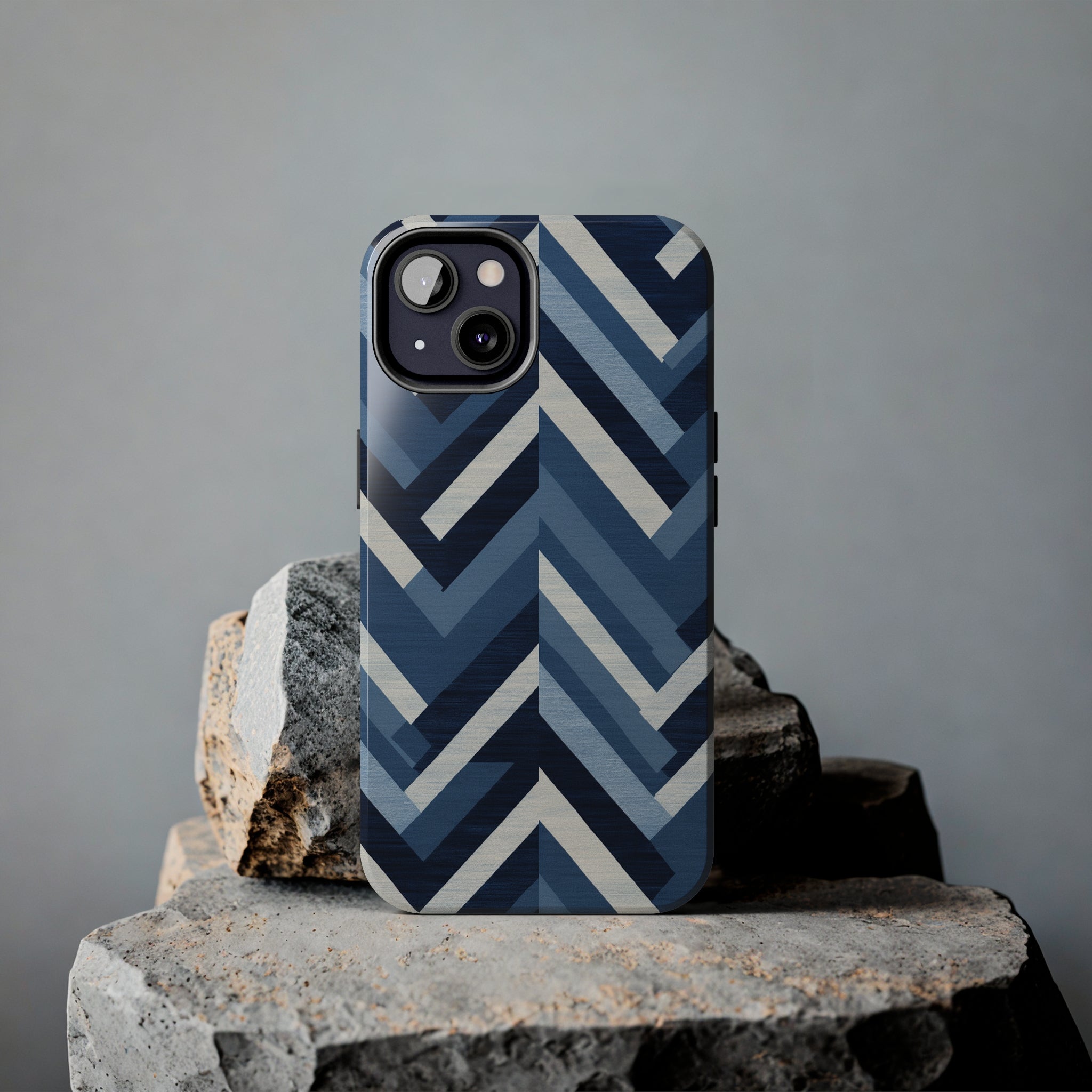 Azure Mosaic: Impact-Resistant iPhone Case