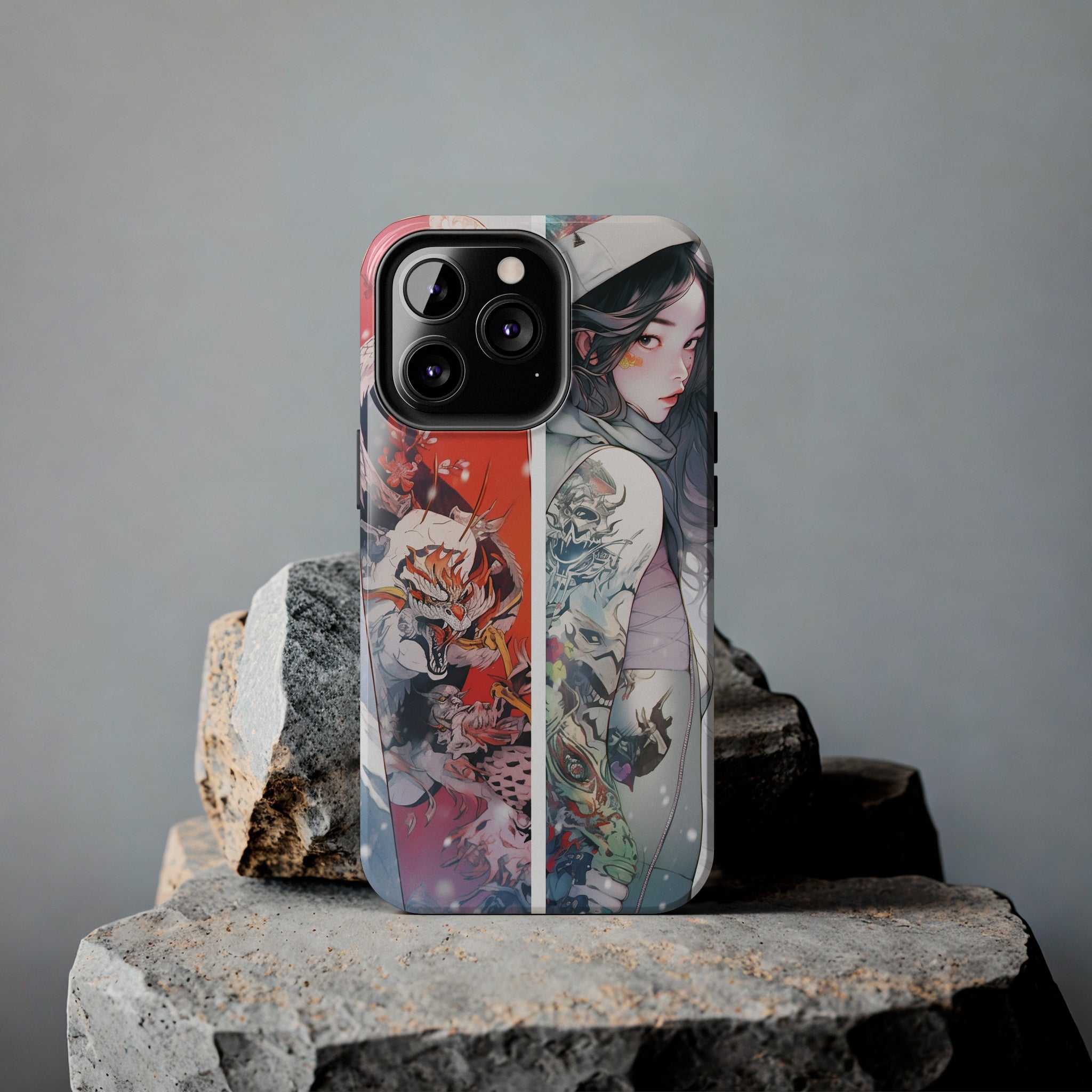 Snowboarding Girl's Odyssey: Impact-Resistant iPhone Case