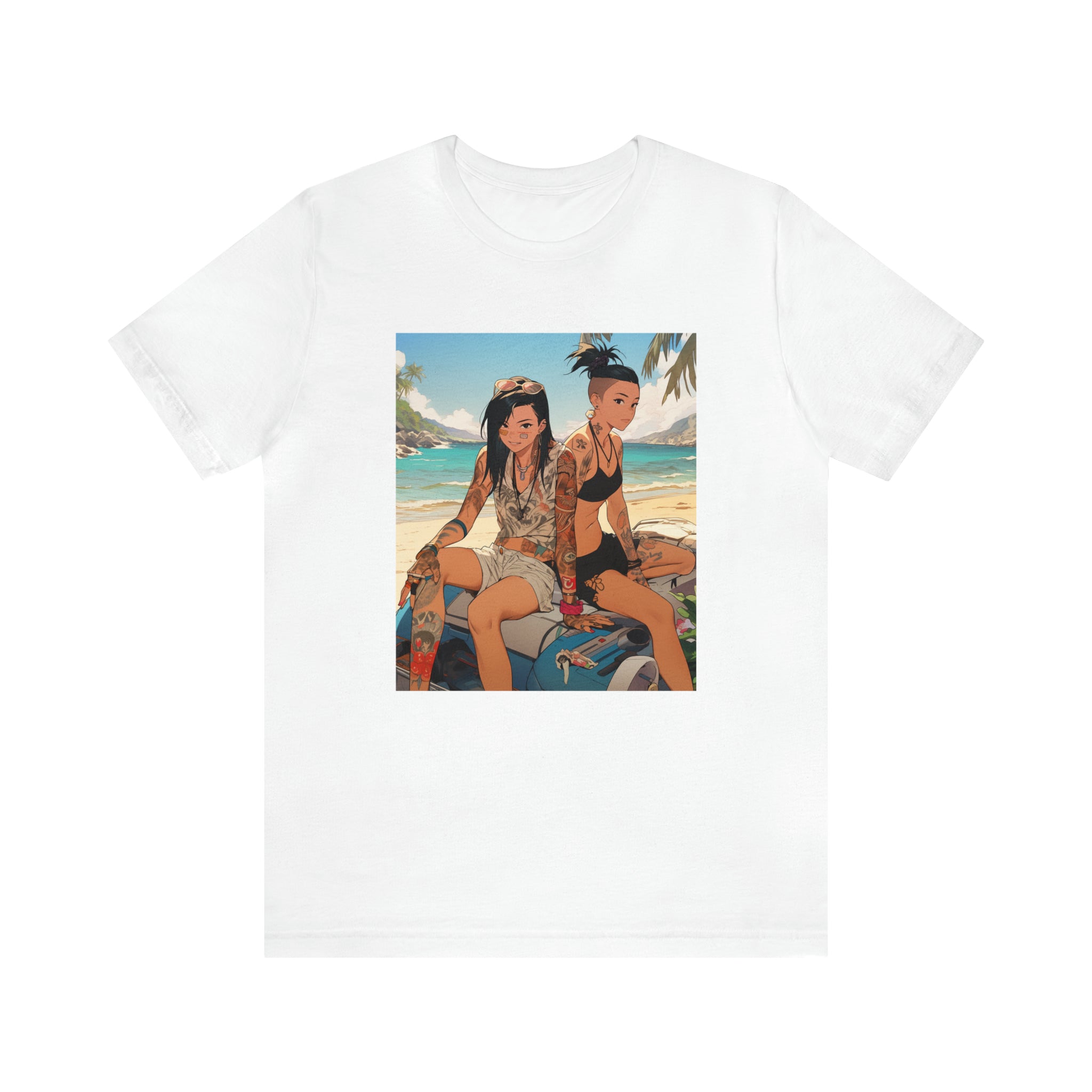 Seoul Beach Vibes Bikini Tattoos Girl Friends Short Sleeve Tee