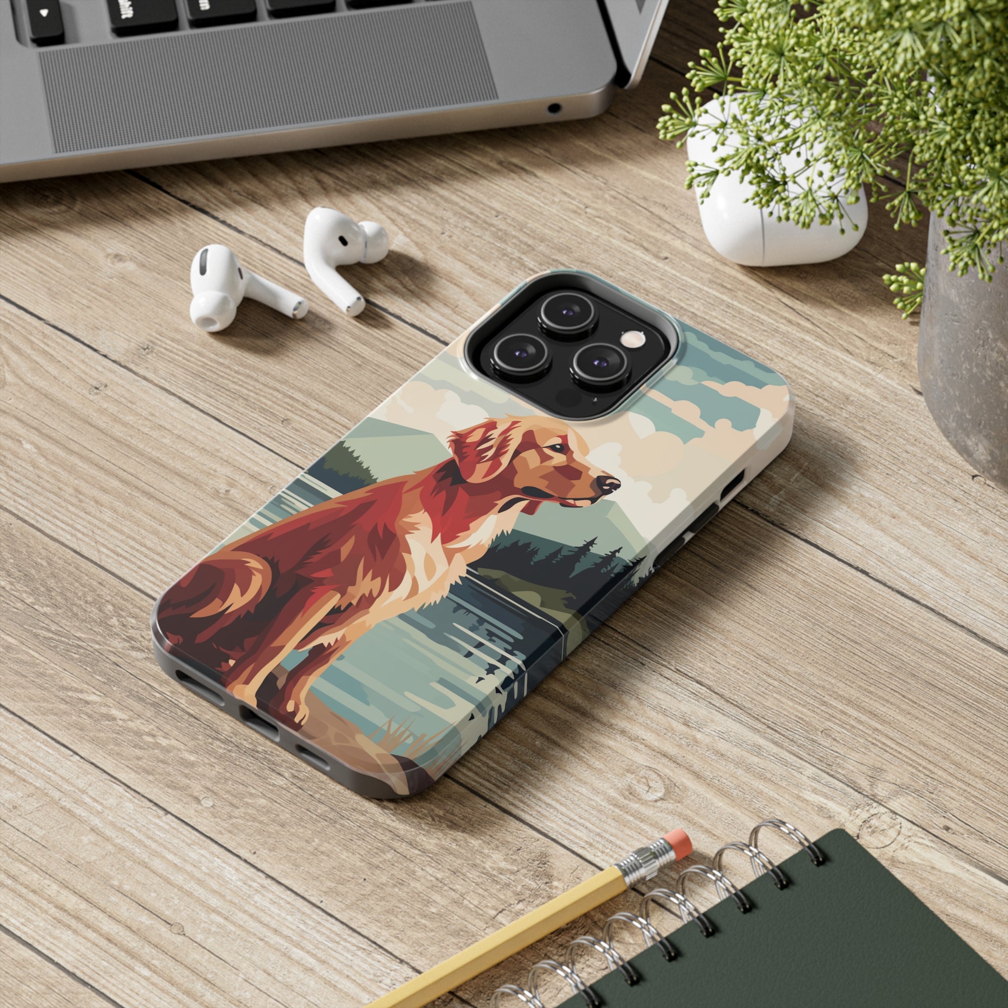 Golden Retriever Love: Impact-Resistant iPhone Case