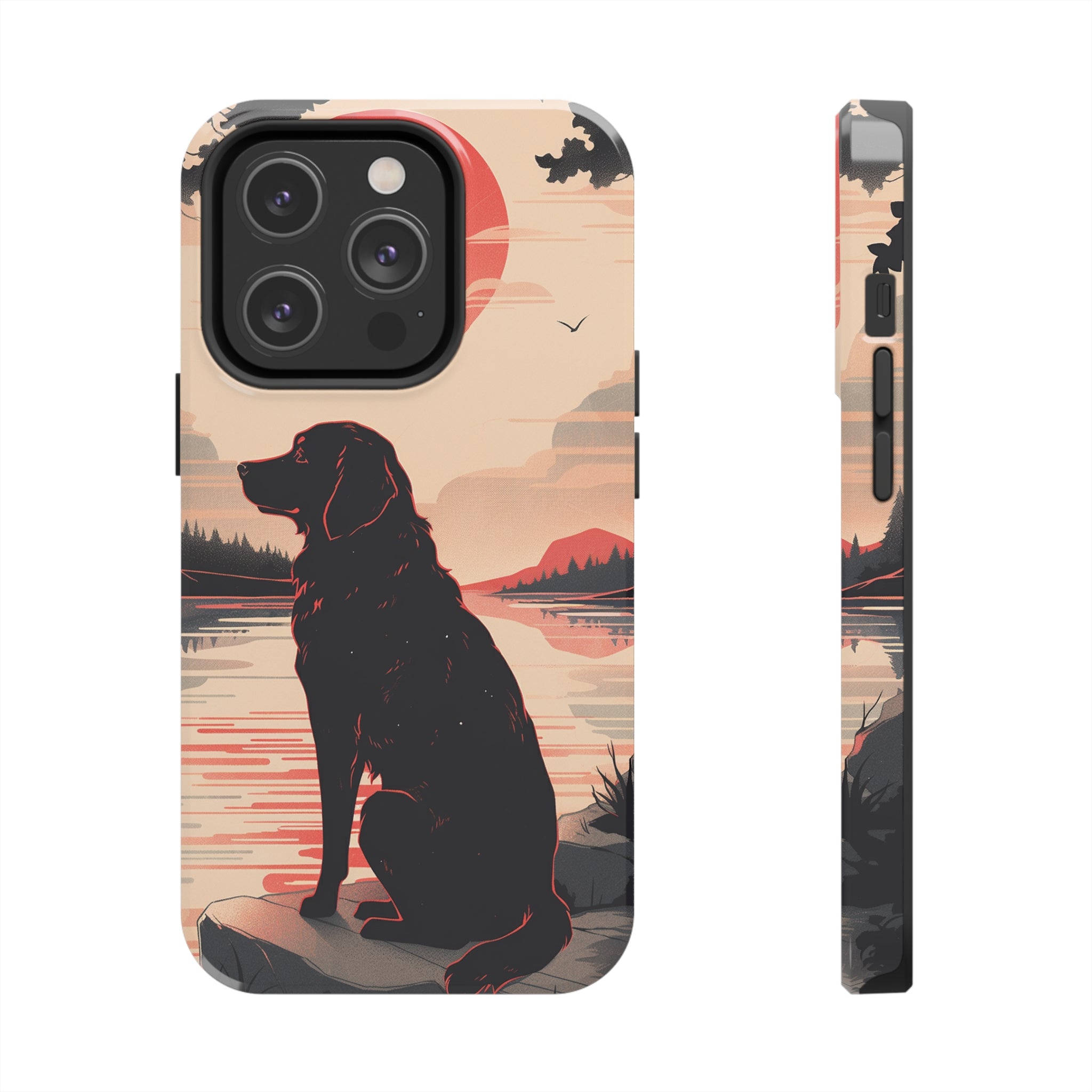 Golden Retriever Love - Dark Mode: Impact-Resistant iPhone Case